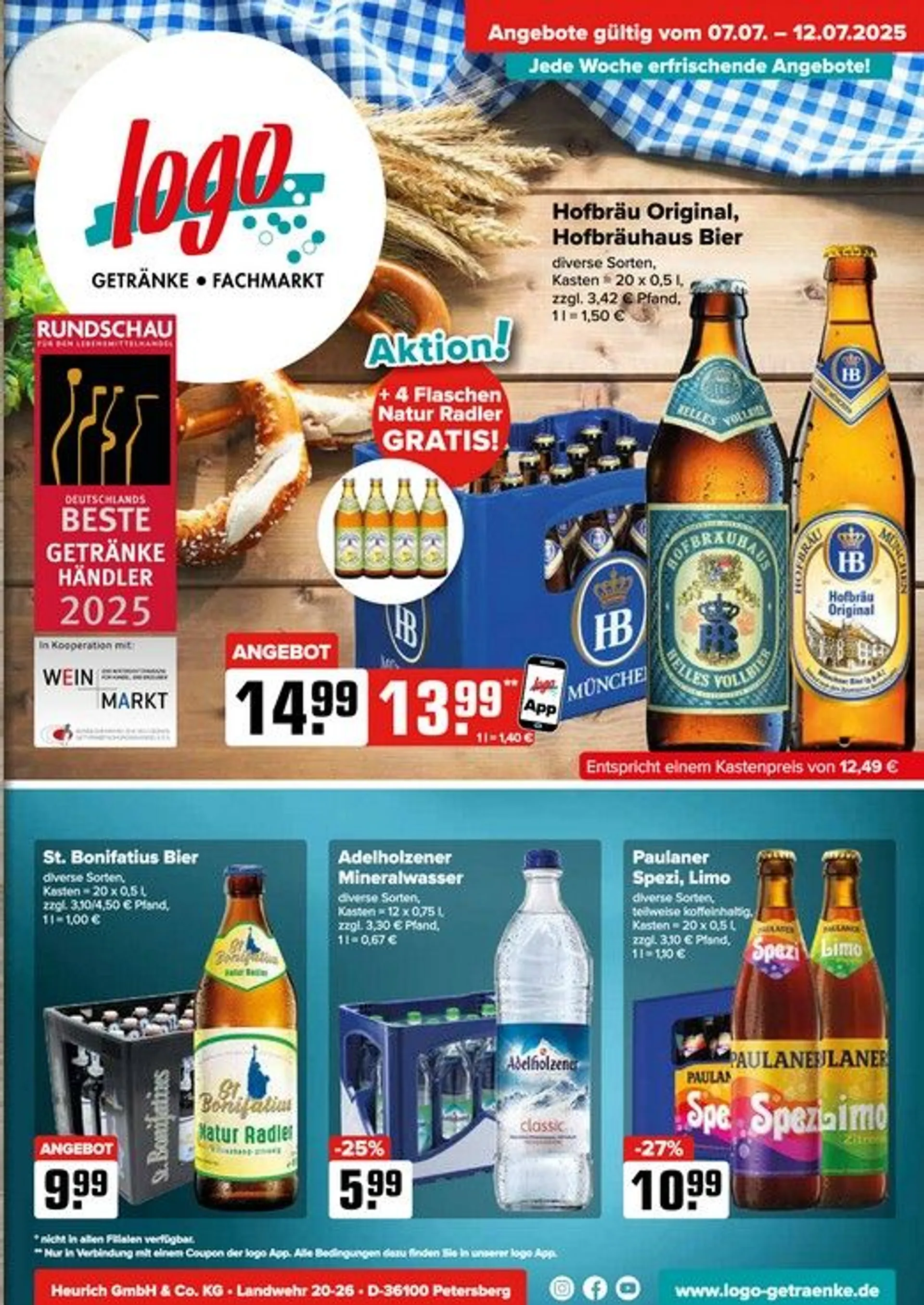 Logo Getränkemarkt Prospekte von 7. Juli bis 12. Juli 2025 - Prospekt seite 1
