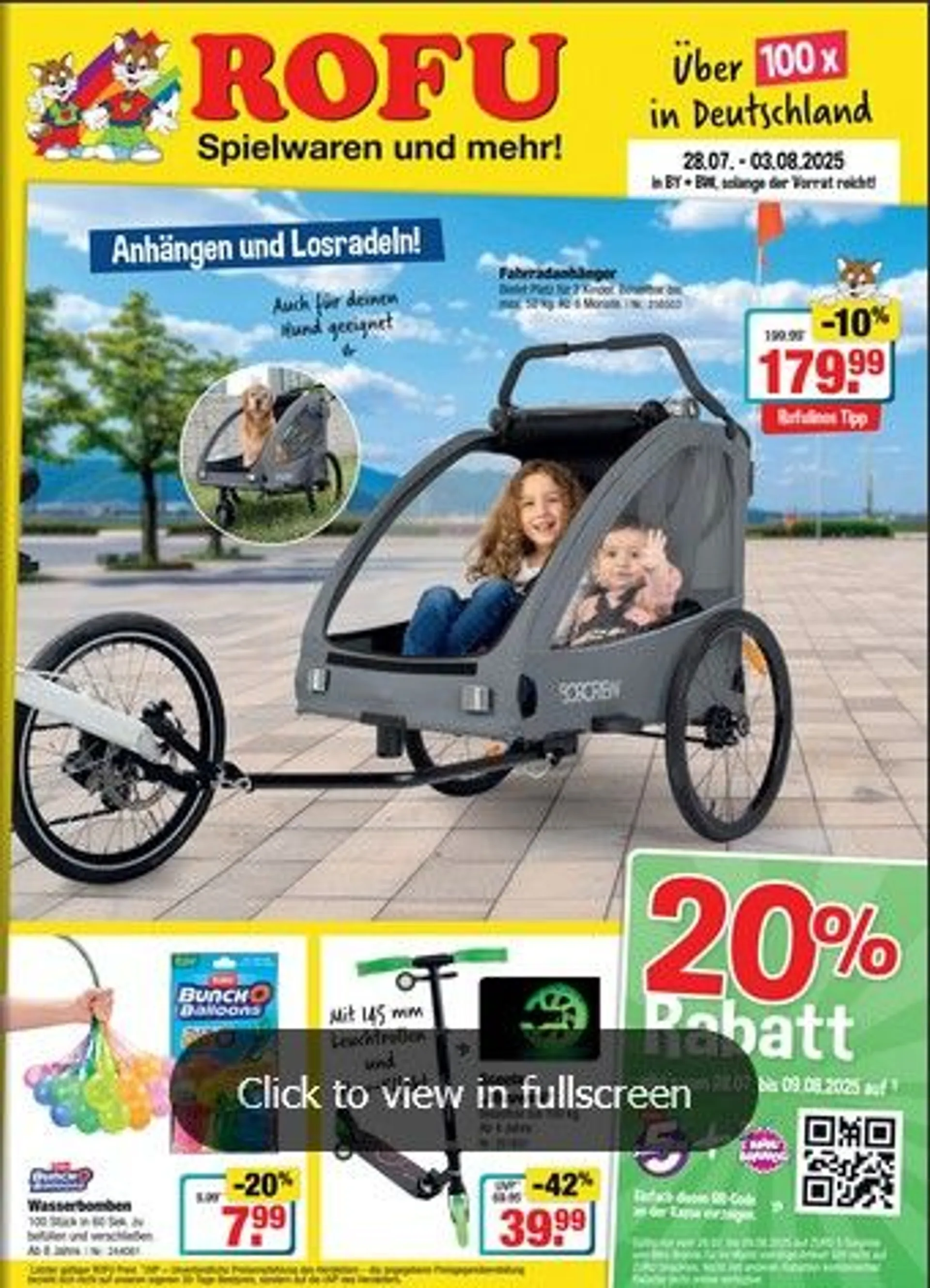 ROFU Kinderland Prospekt  von 26. Juli bis 2. August 2025 - Prospekt seite 1