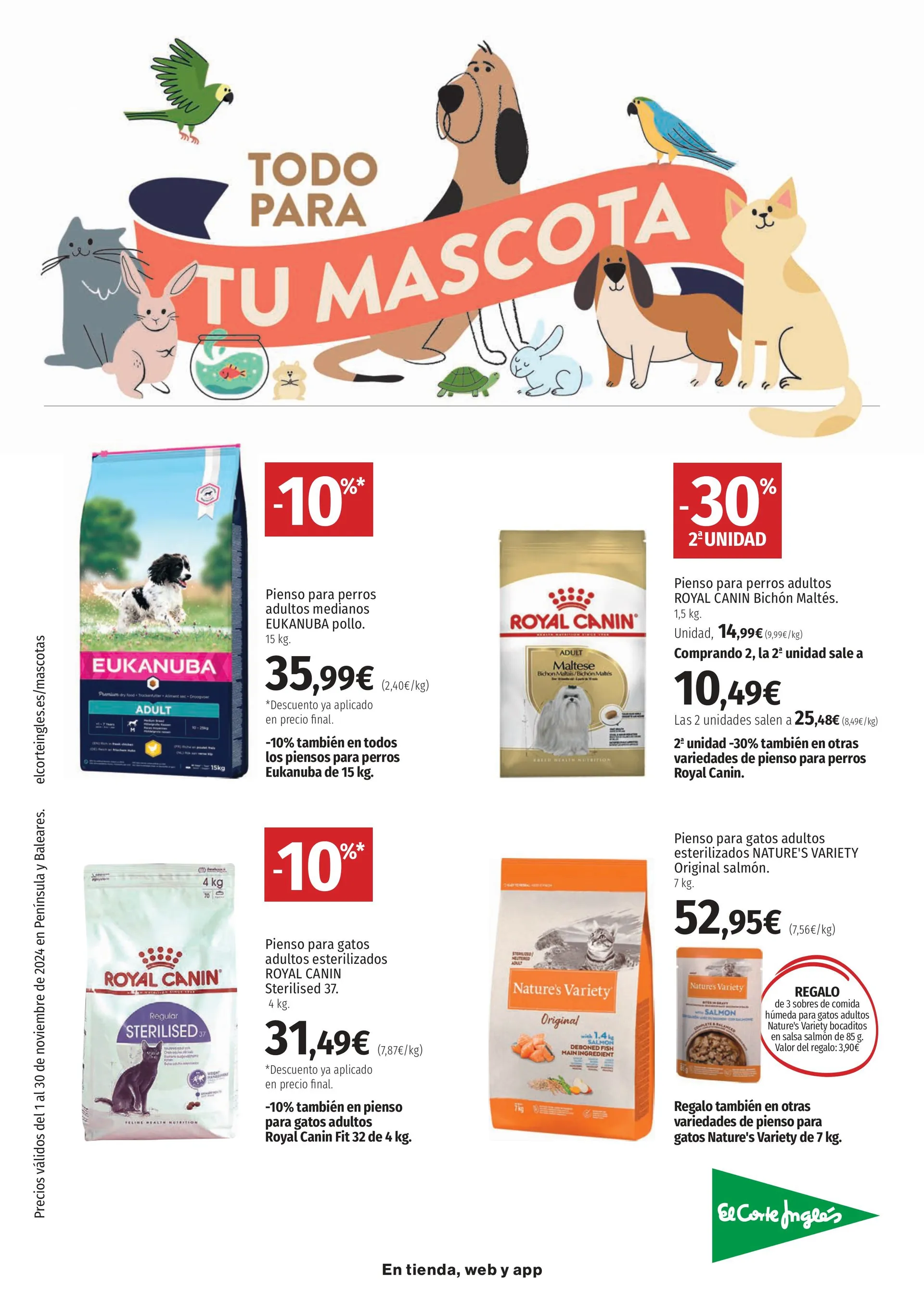 Catálogo de Ofertas de El Corte Inglés: Todo para tu mascota 1 de noviembre al 30 de noviembre 2024 - Página 