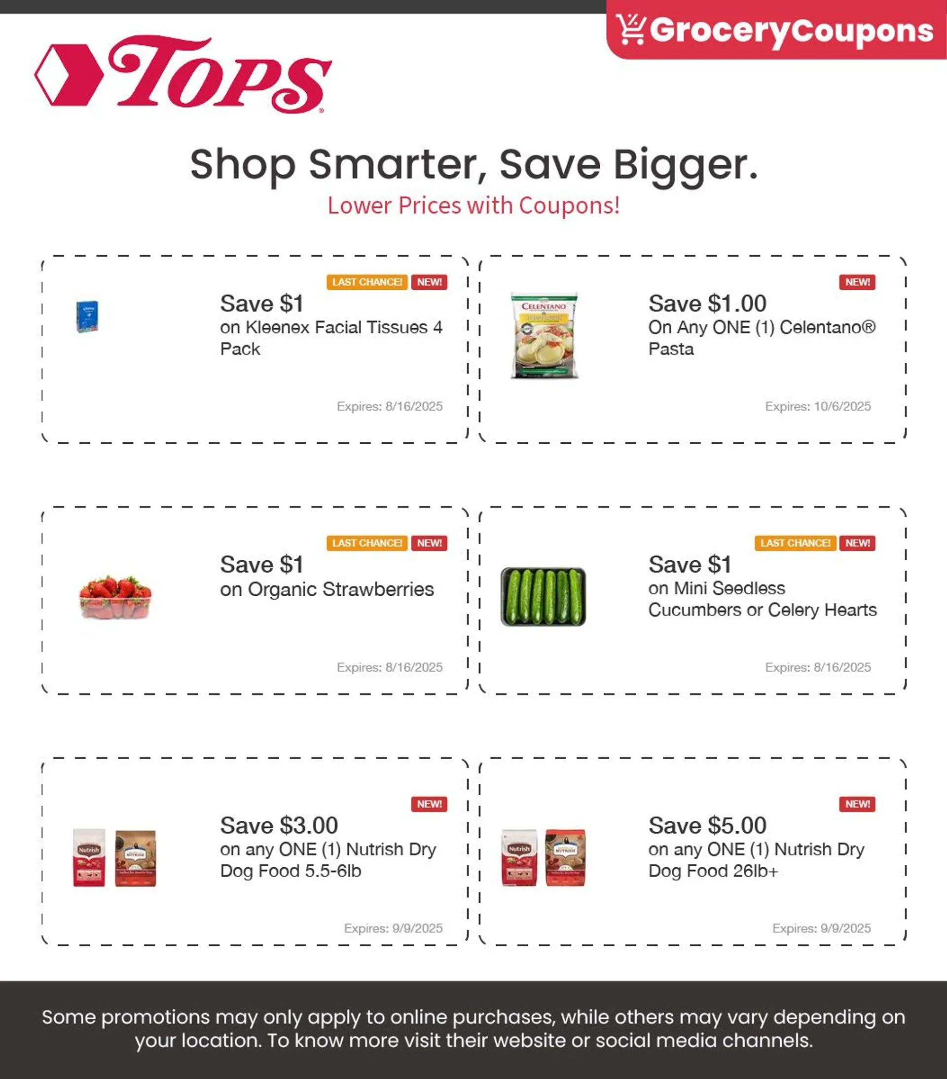 Weekly ad Tops Friendly Markets Coupons from August 1 to August 31 2025 - Page 1