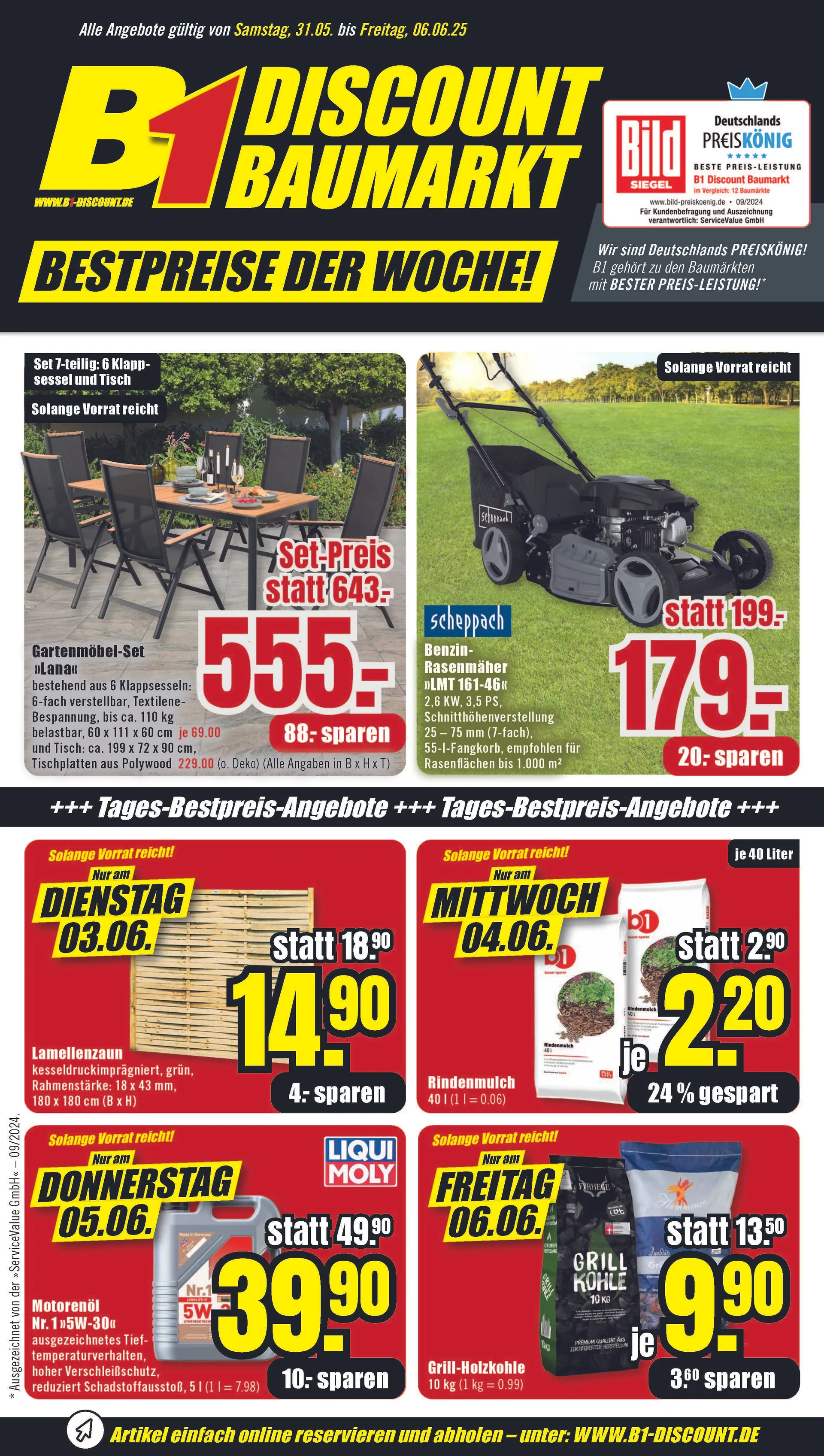 B1 Discount Baumarkt Angebote von 31. Mai bis 6. Juni 2025 - Prospekt seite 1