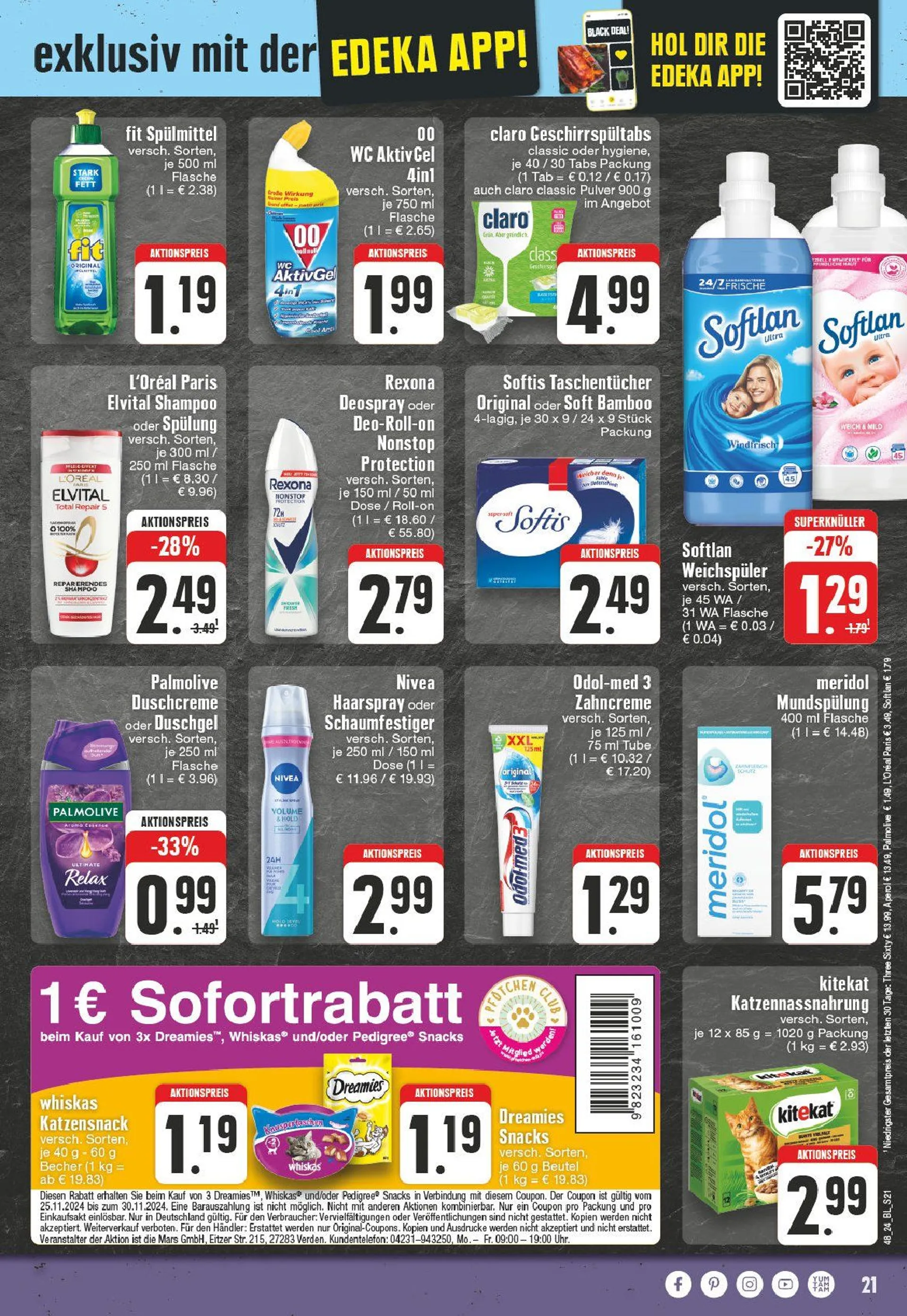 Edeka Propsket von 25. November bis 30. November 2024 - Prospekt seite 21