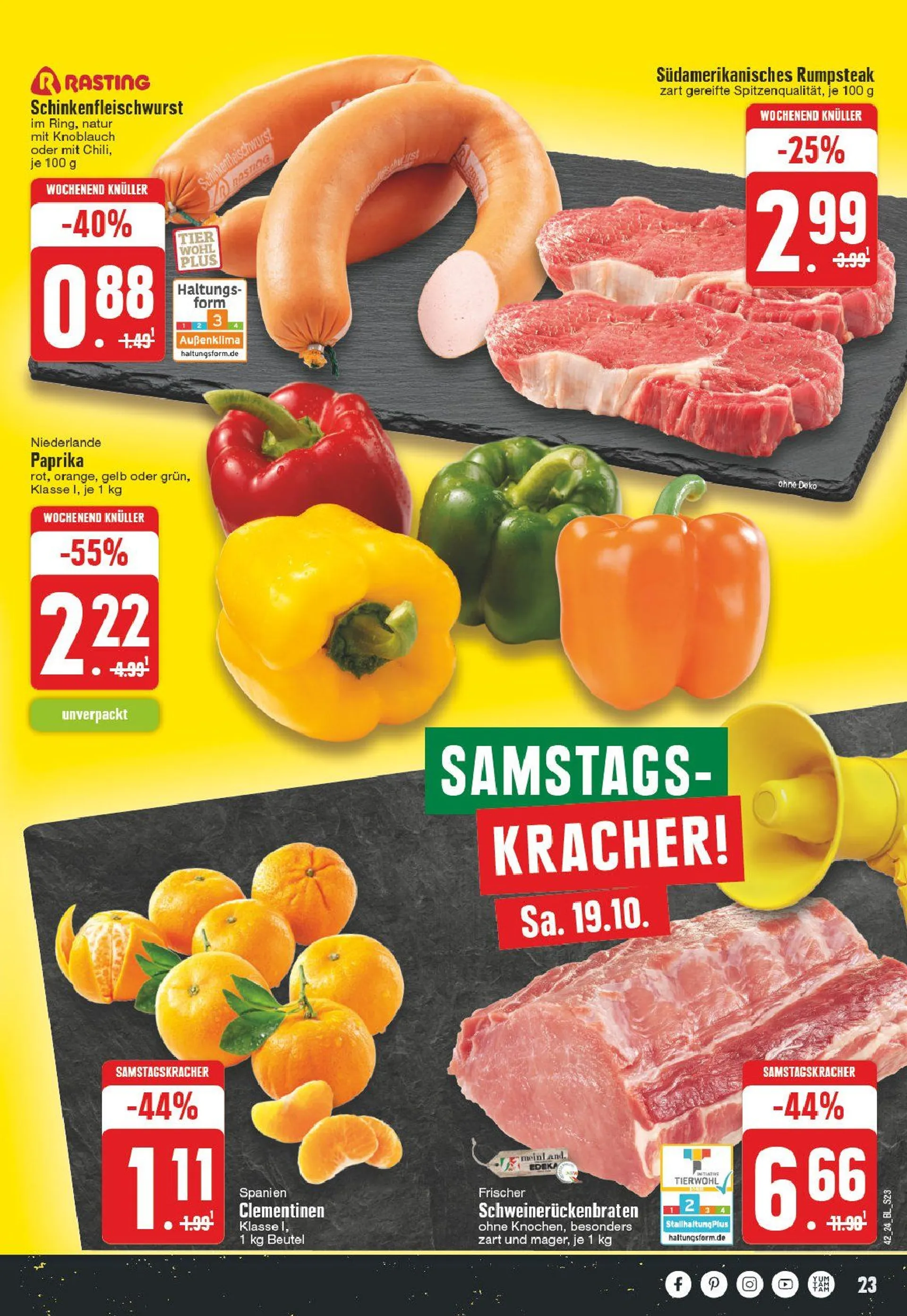 Edeka Prospekt von 14. Oktober bis 19. Oktober 2024 - Prospekt seite 23