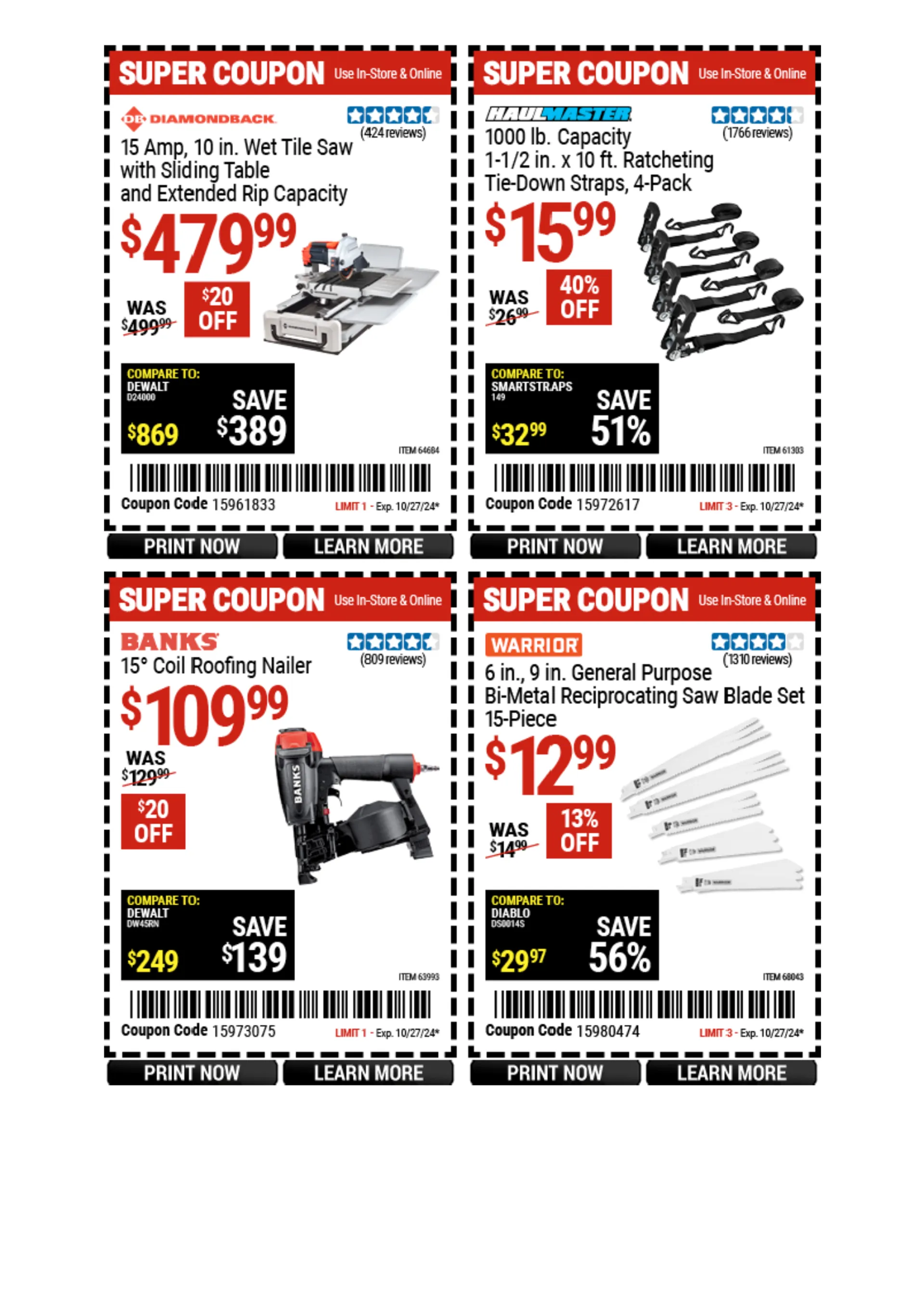 Weekly ad Harbor Freight Weekly Ad from October 21 to October 27 2024 - Page 24