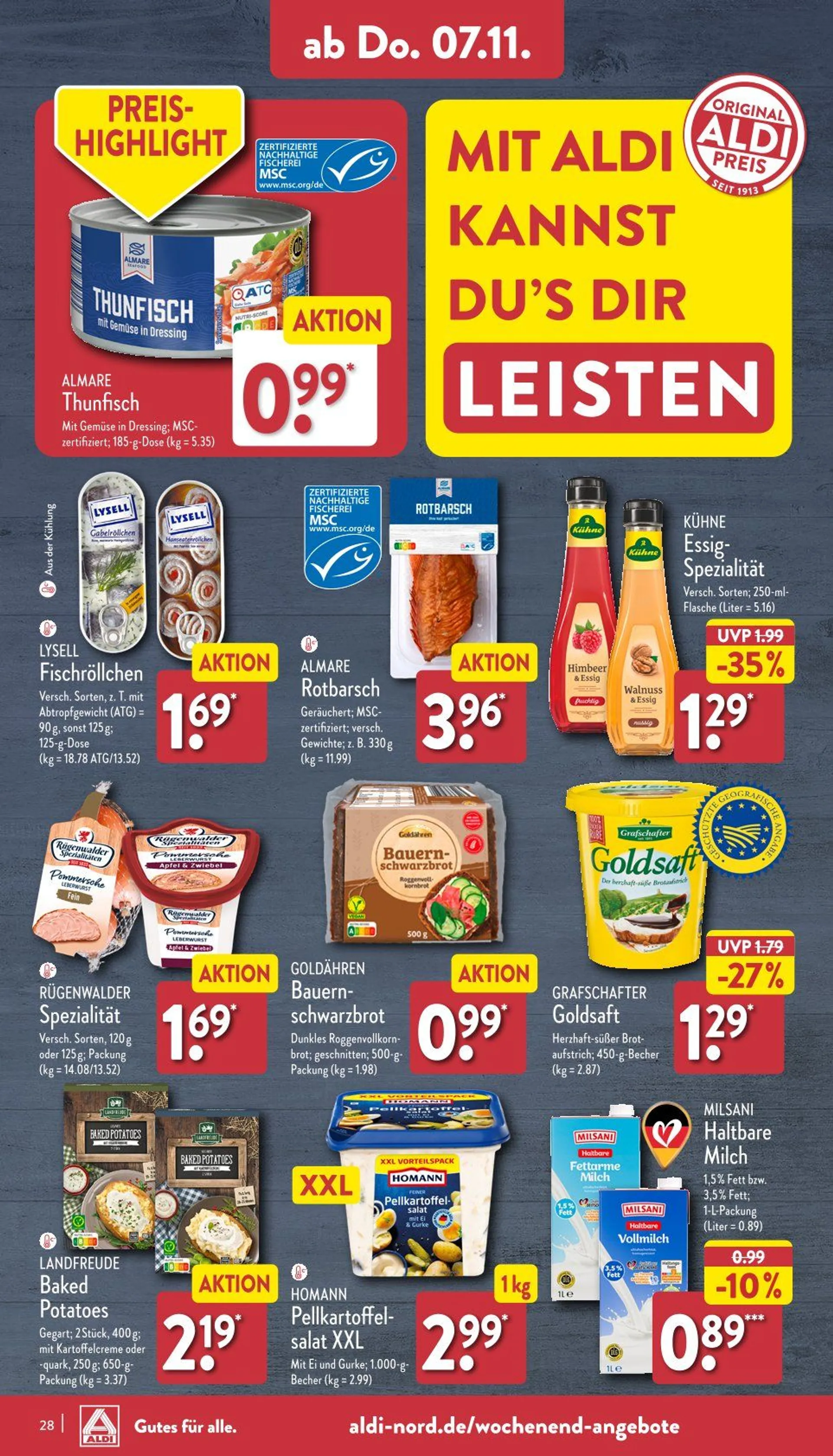 Aldi Nord Prospekt von 4. November bis 11. November 2024 - Prospekt seite 28