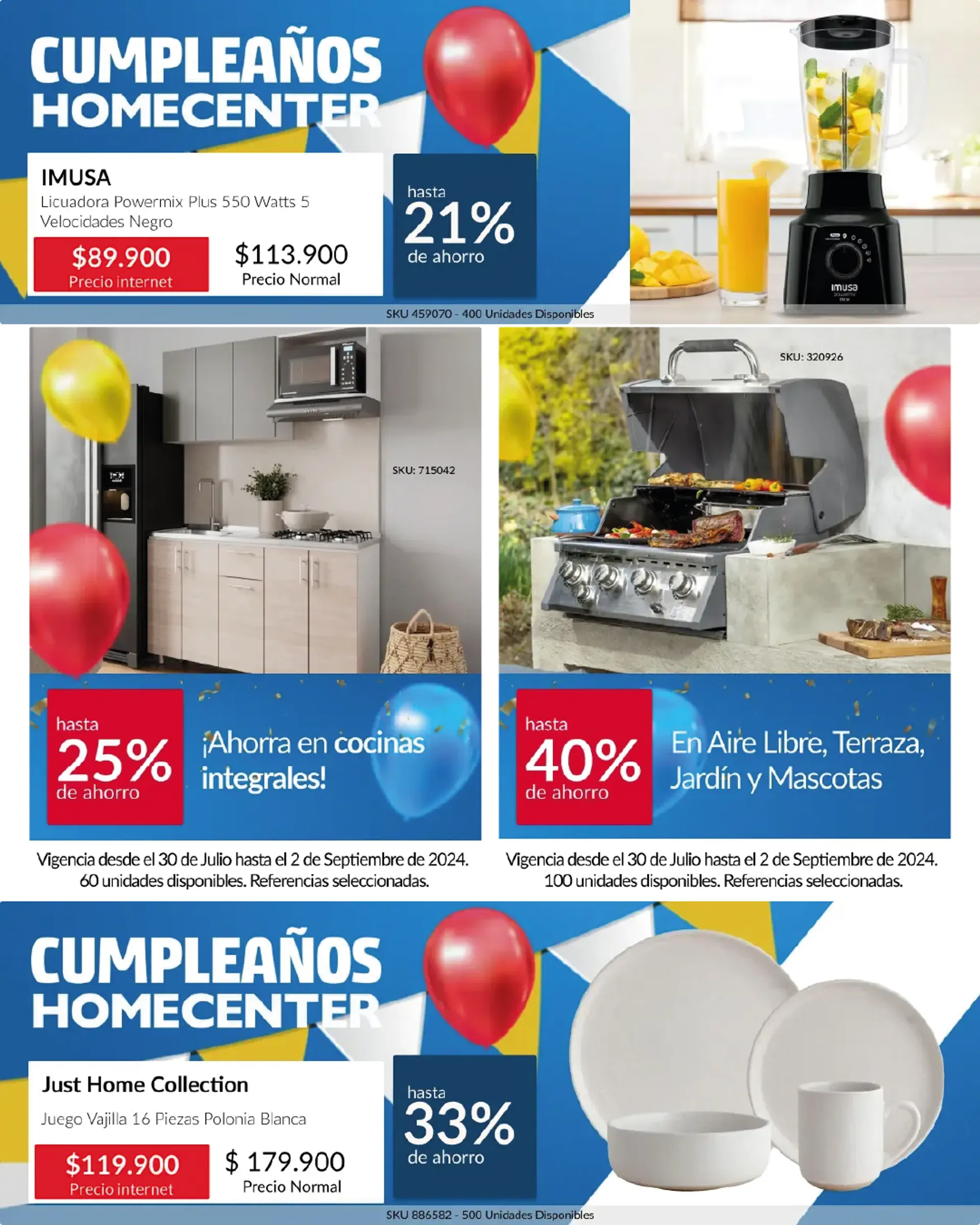 Catalogo de Homecenter Cumpleaños Ahorros para celebrar 30 de julio al 2 de septiembre 2024 - Pag 2