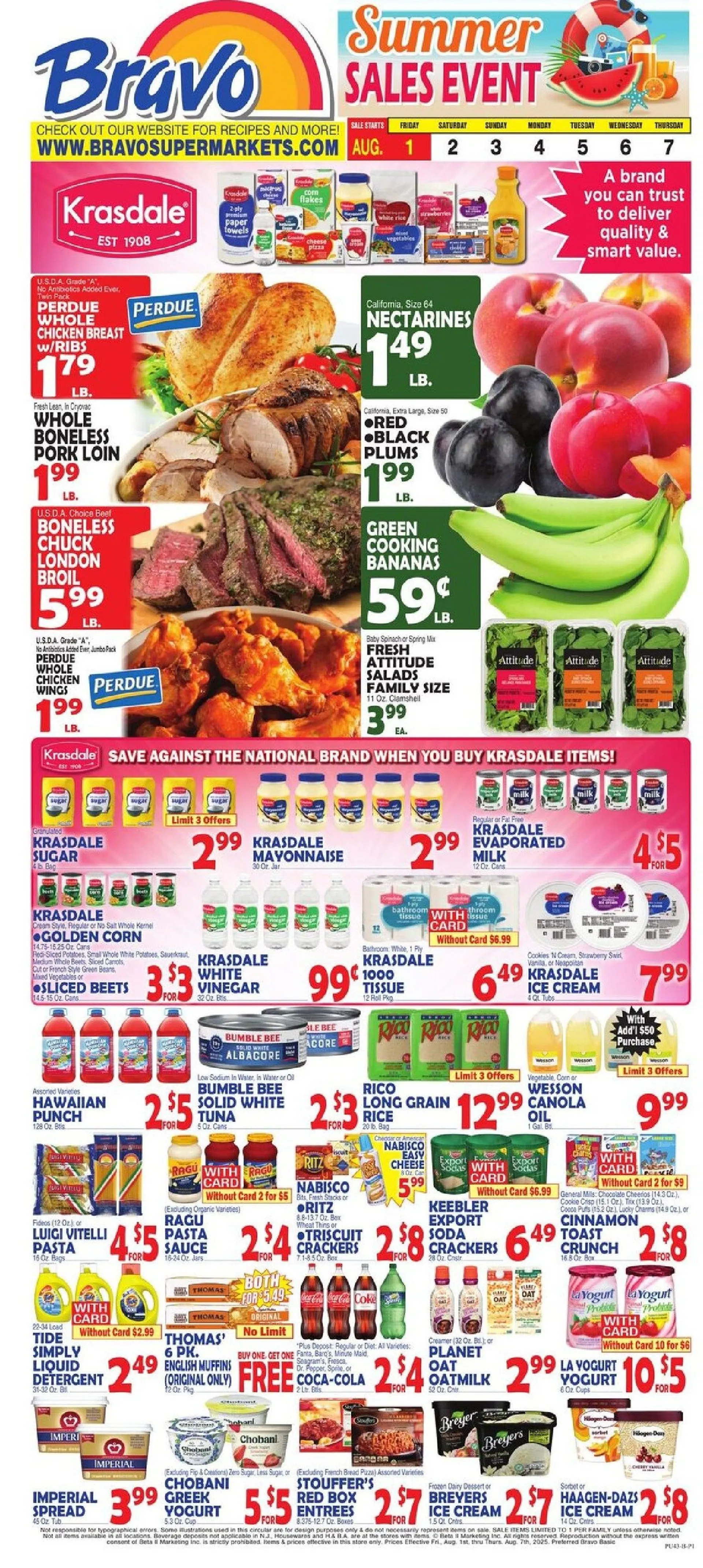 Weekly ad Bravo Supermarkets Sales from August 1 to August 7 2025 - Page 1