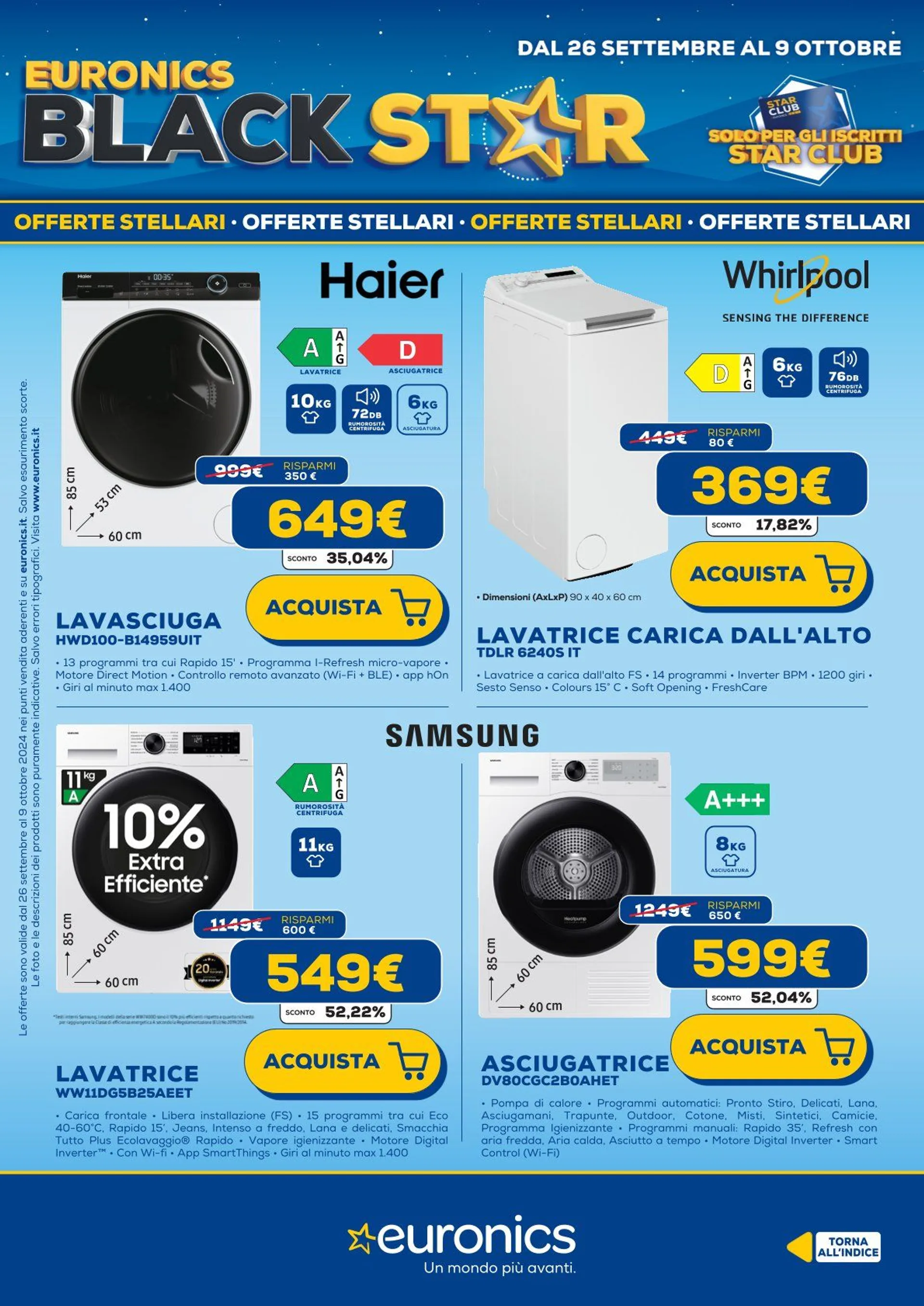 Euronics Brochure Offerte da 26 settembre a 9 ottobre di 2024 - Pagina del volantino 31