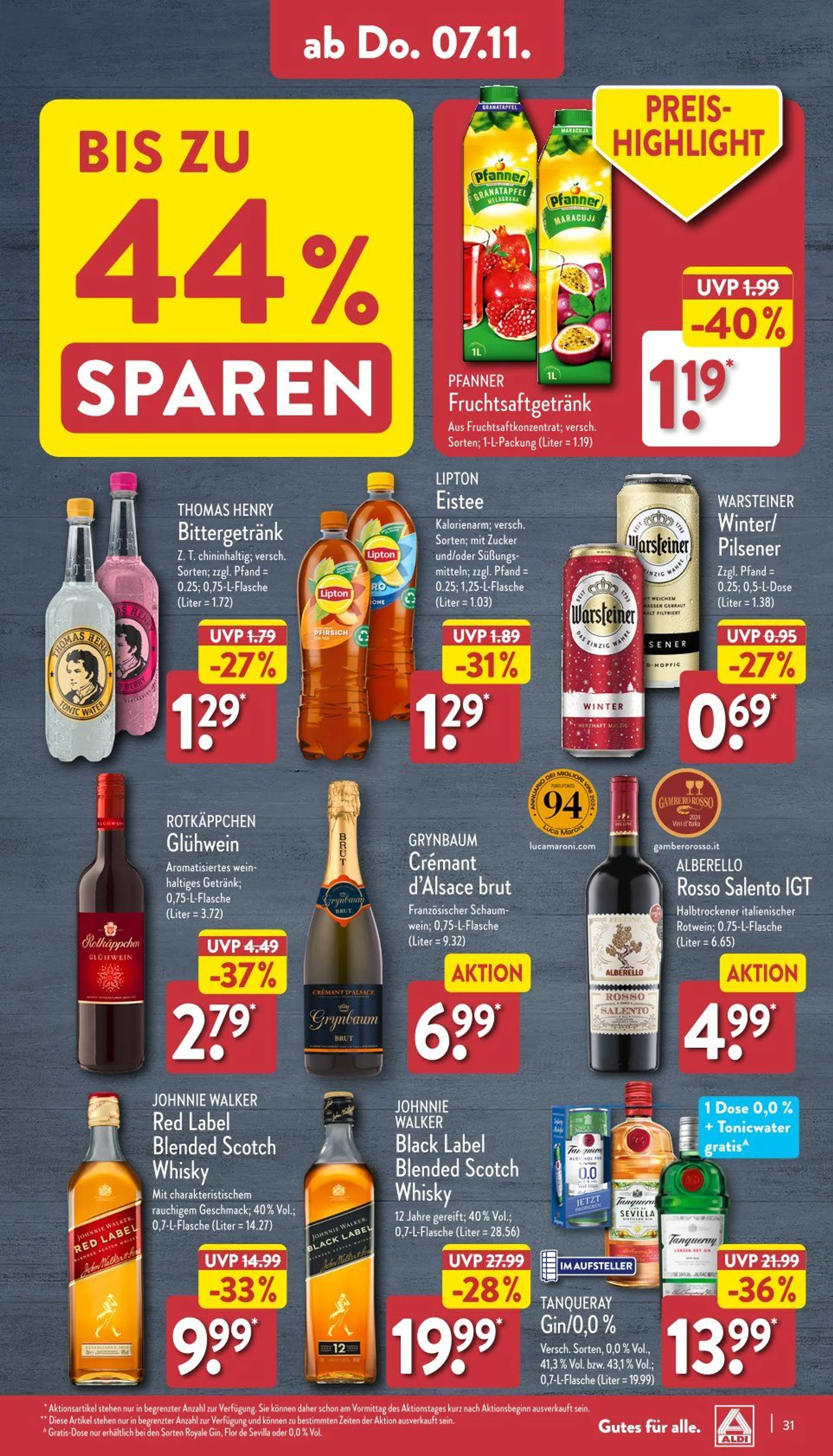 Aldi Nord Prospekt von 4. November bis 11. November 2024 - Prospekt seite 31