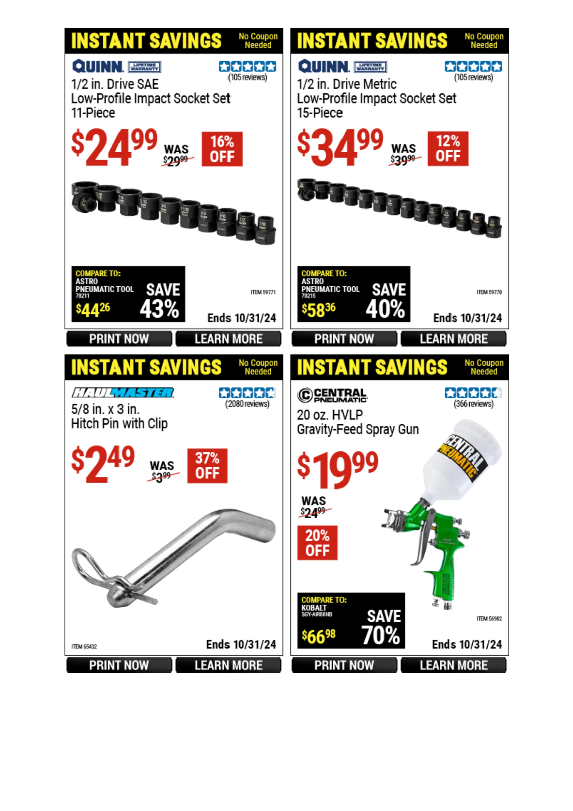 Weekly ad Harbor Freight Weekly Ad from October 21 to October 27 2024 - Page 34