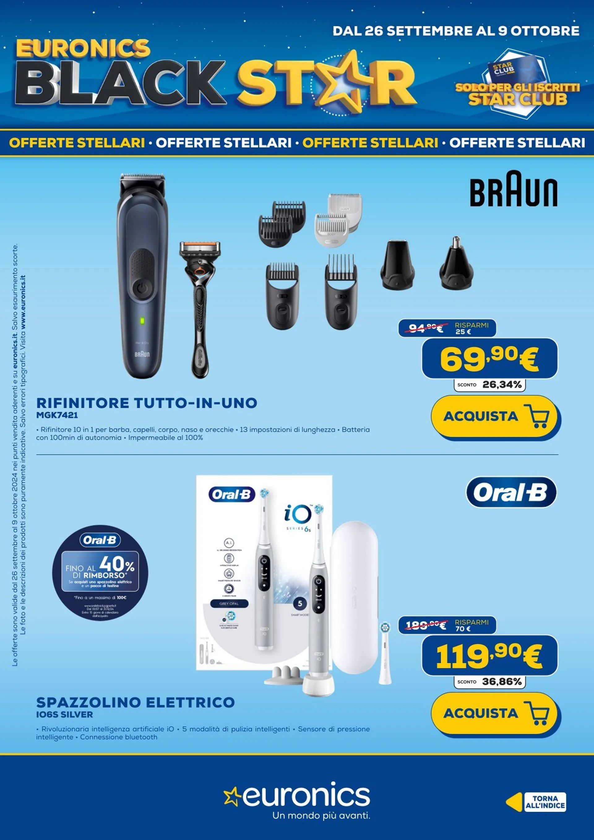 Euronics Brochure Offerte da 26 settembre a 9 ottobre di 2024 - Pagina del volantino 39