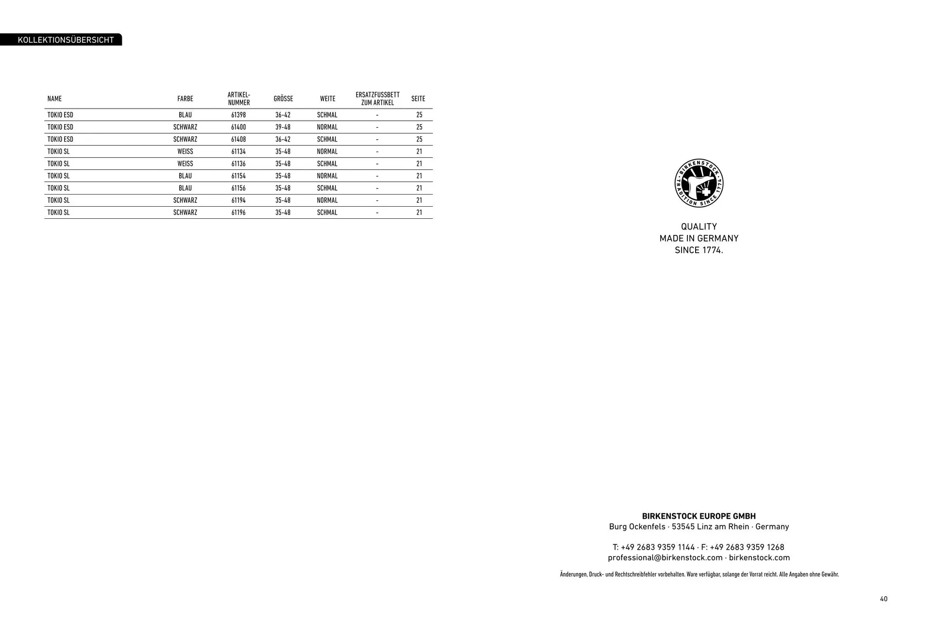 Birkenstock Katalog von 23. Januar bis 31. Dezember 2025 - Prospekt seite 40