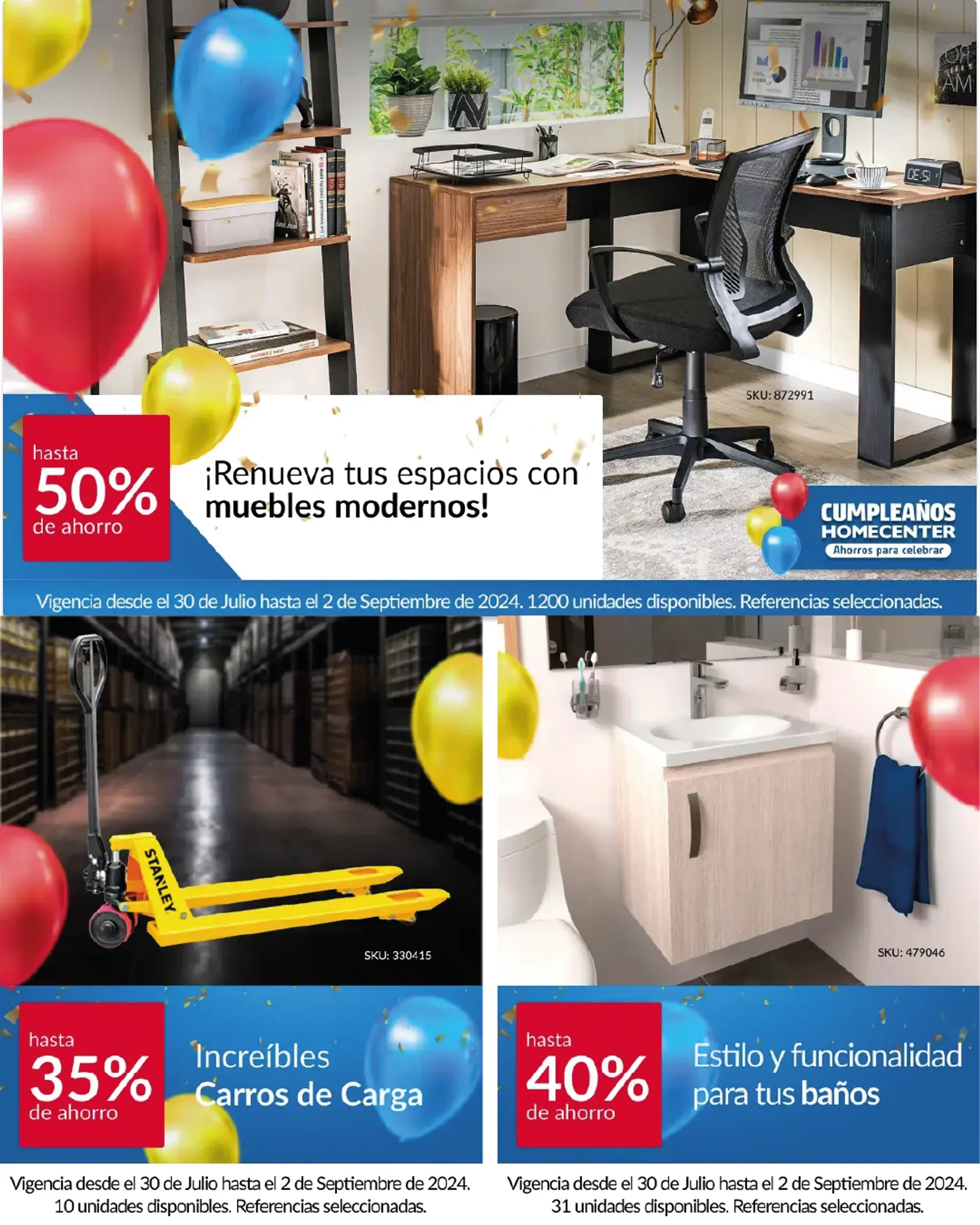 Catalogo de Homecenter Cumpleaños Ahorros para celebrar 30 de julio al 2 de septiembre 2024 - Pag 3