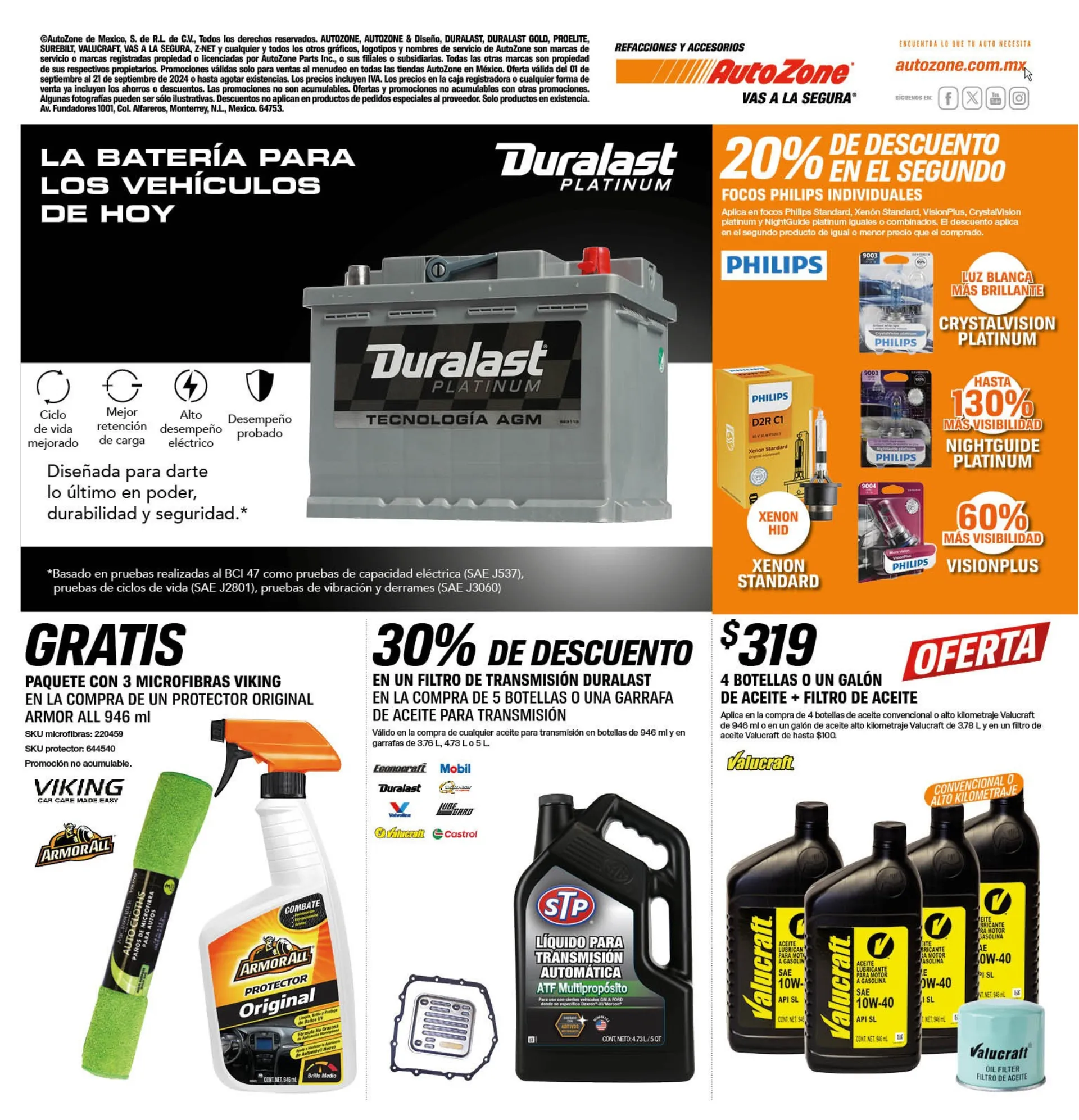 Catálogo de AutoZone Ofertas 1 de septiembre al 21 de septiembre 2024 - Pagina 4