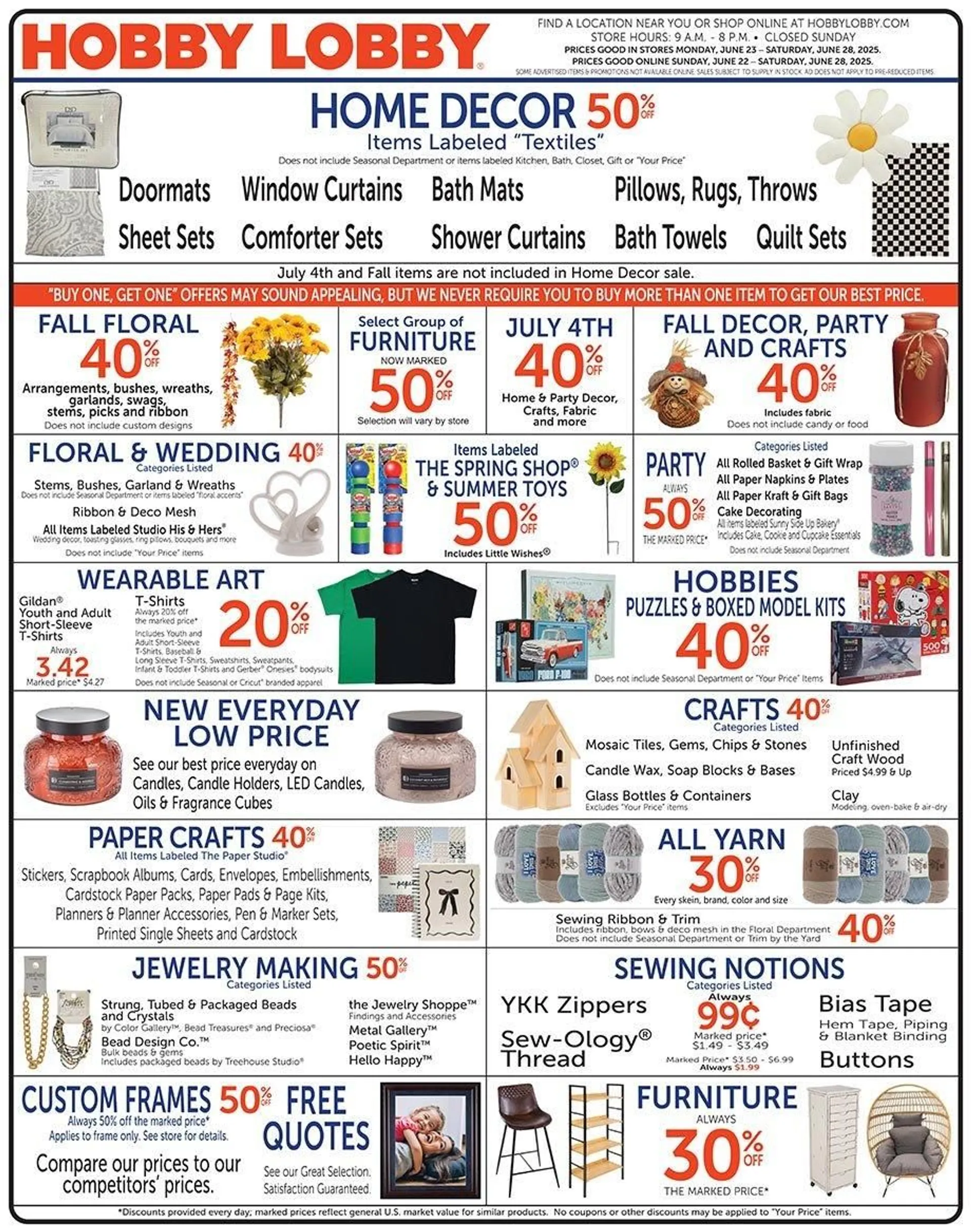 Weekly ad Hobby Lobby Deals from June 23 to June 28 2025 - Page 1