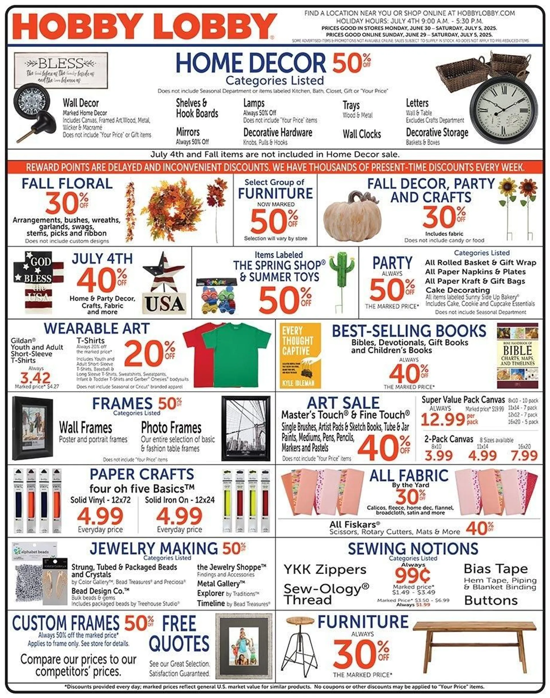 Weekly ad Hobby Lobby Deals from June 30 to July 5 2025 - Page 1