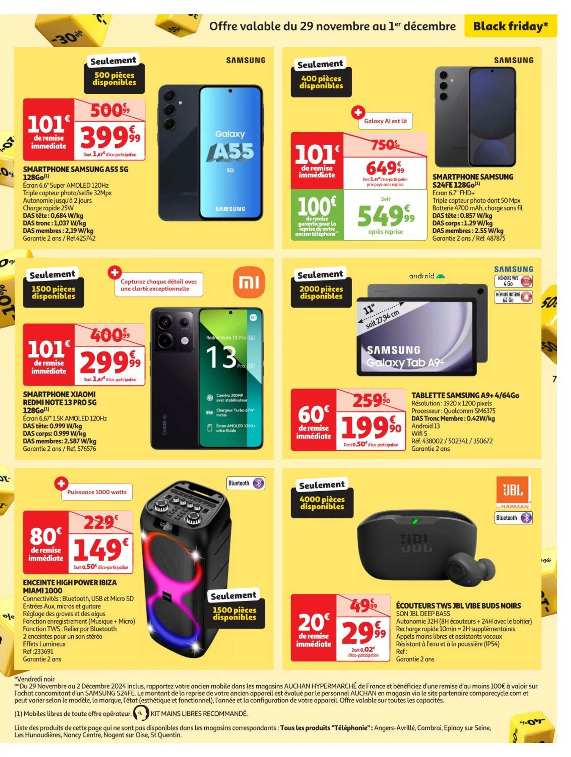 Auchan BLACK FRIDAY  du 29 novembre au 1 décembre 2024 - Catalogue page 7