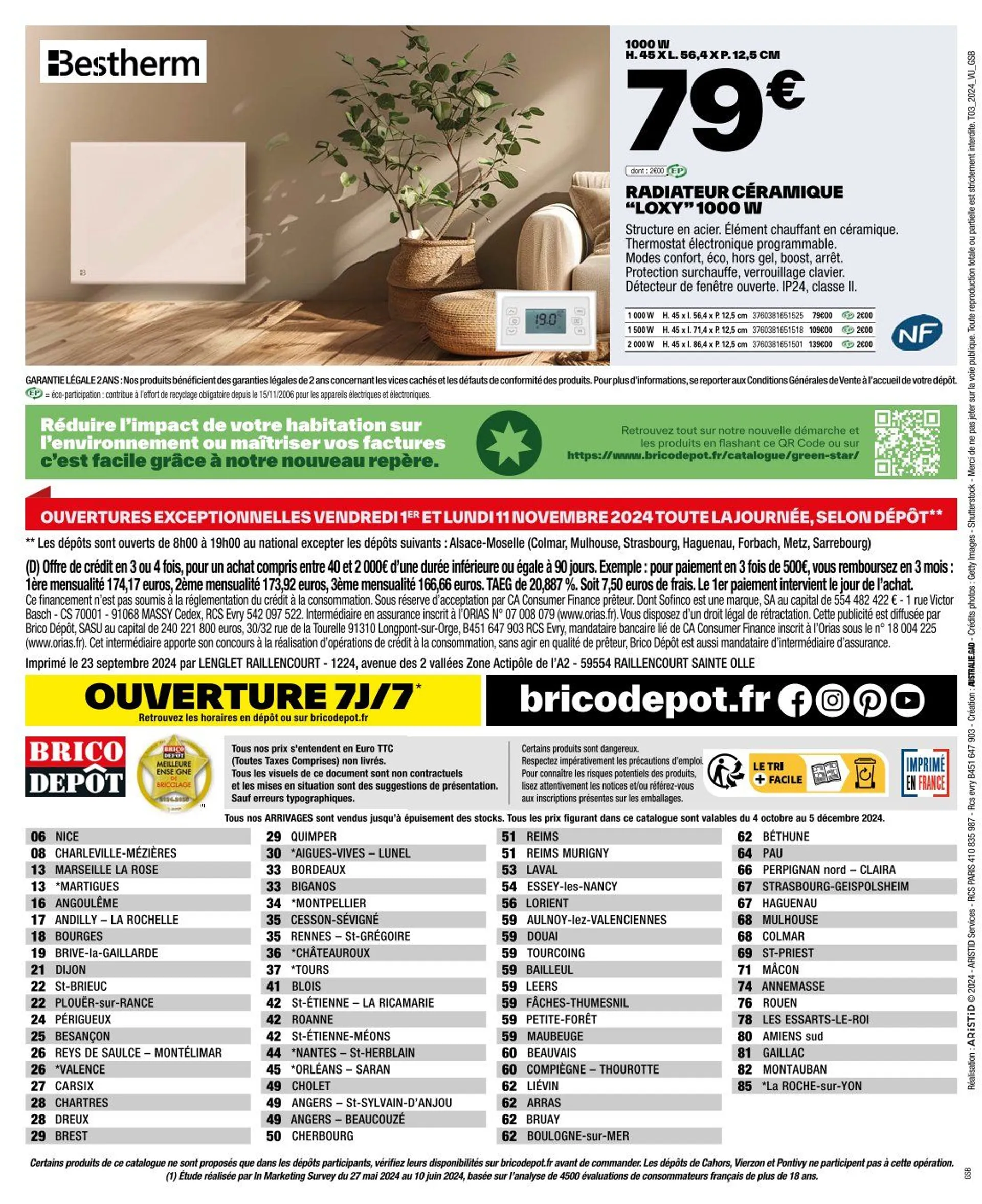 Brico Dépôt Brochures Offres du 4 octobre au 5 décembre 2024 - Catalogue page 80