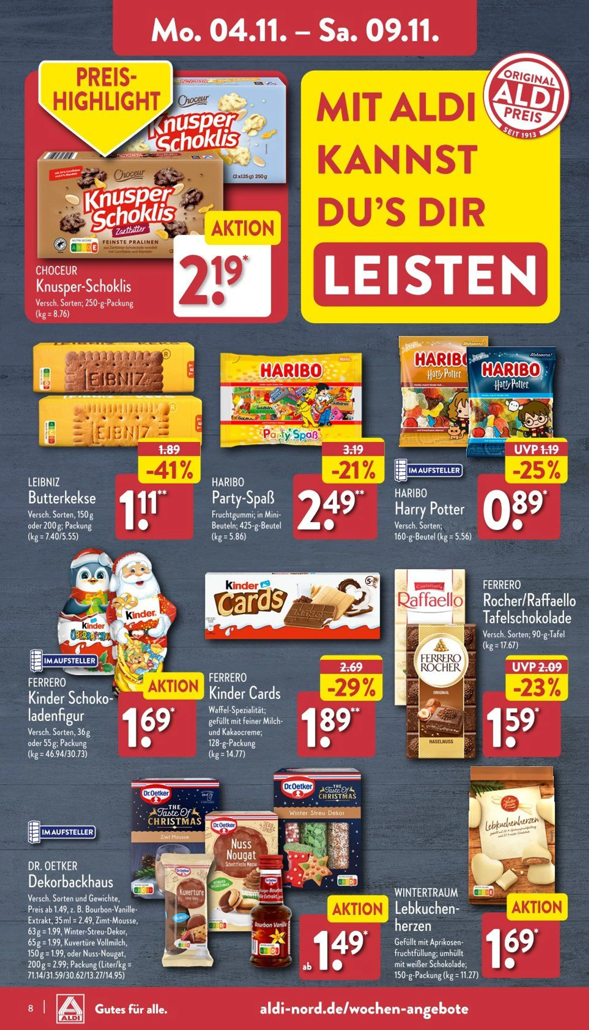 Aldi Nord Prospekt von 4. November bis 9. November 2024 - Prospekt seite 8