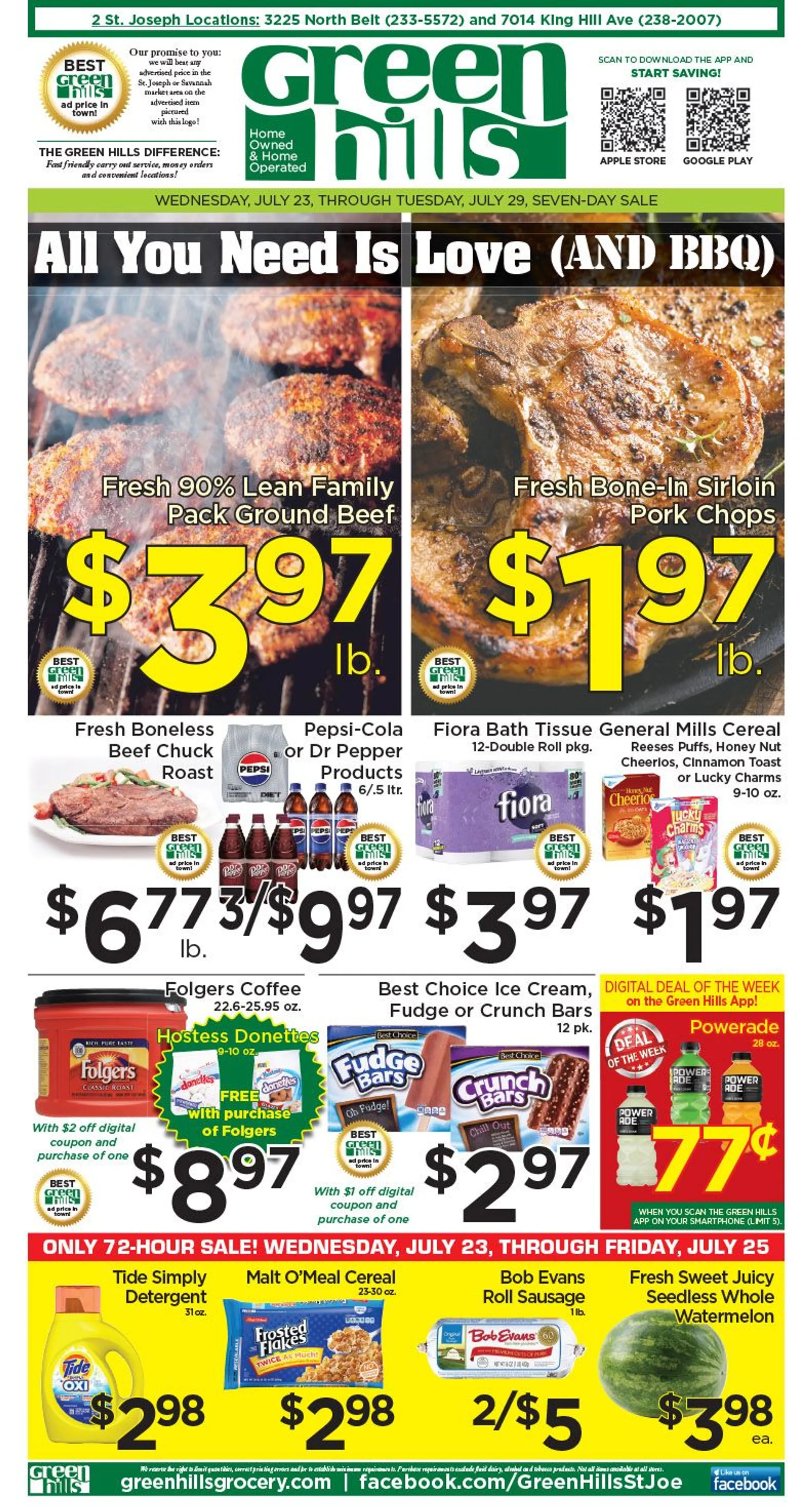 Weekly ad Green Hills Grocery Sales from July 23 to July 29 2025 - Page 1