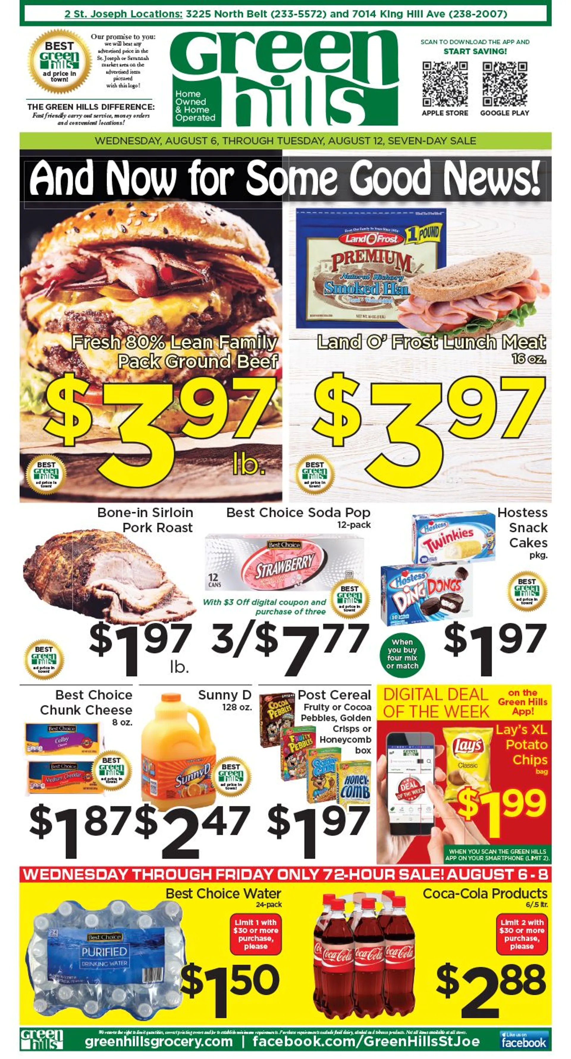 Weekly ad Green Hills Grocery Sales from August 6 to August 12 2025 - Page 1