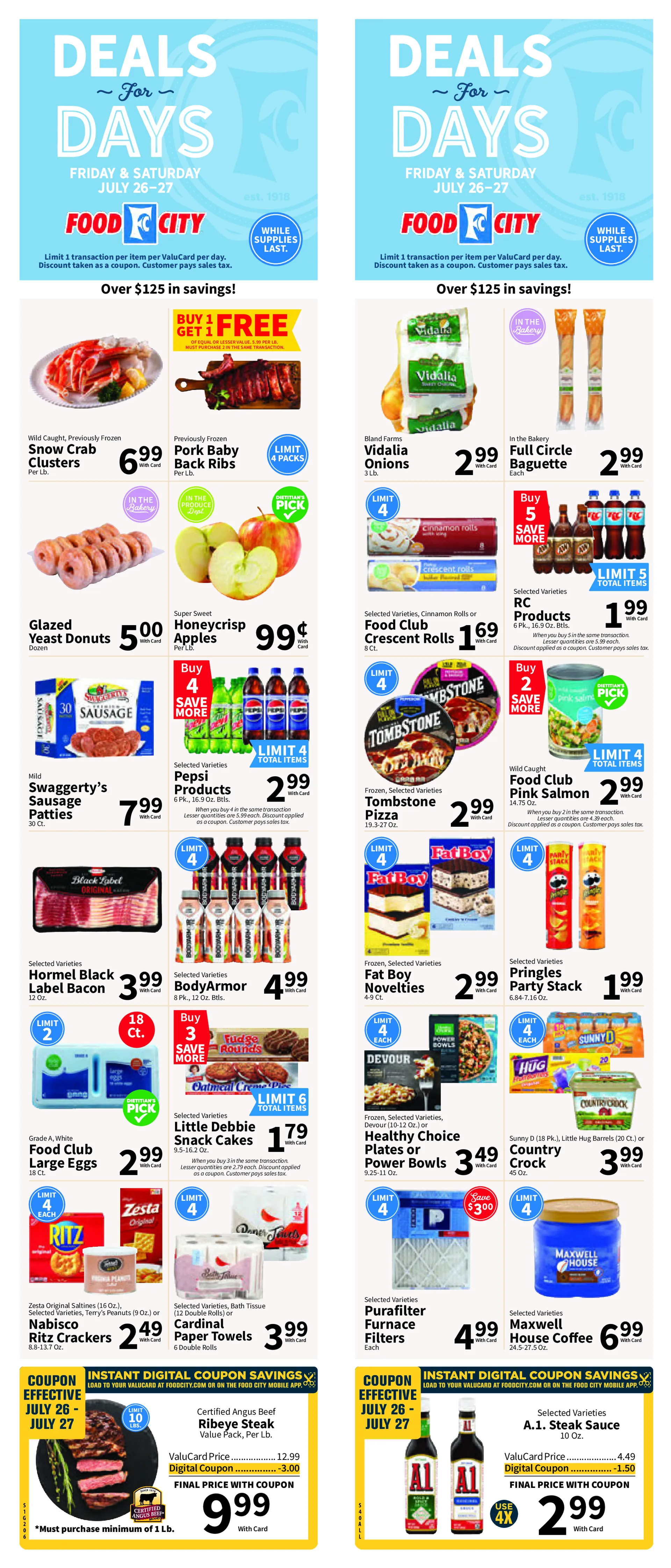 Weekly ad FOOD CITY SALES from July 26 to July 31 2024 - Page 1