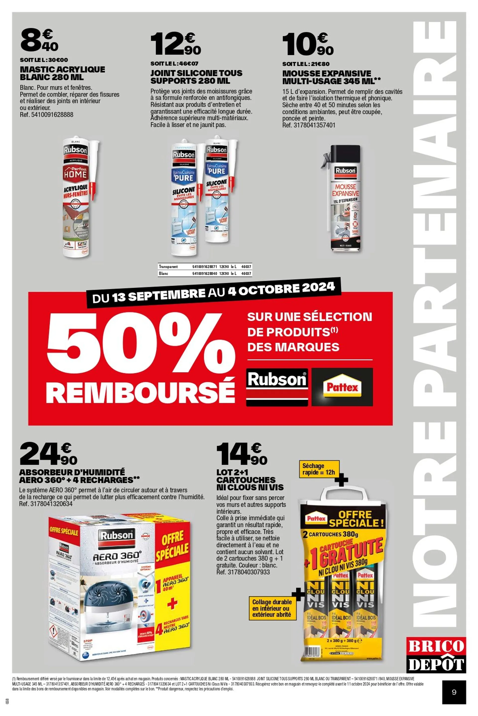 Brico Dépôt Offres de catalogue du 13 septembre au 26 septembre 2024 - Catalogue page 9