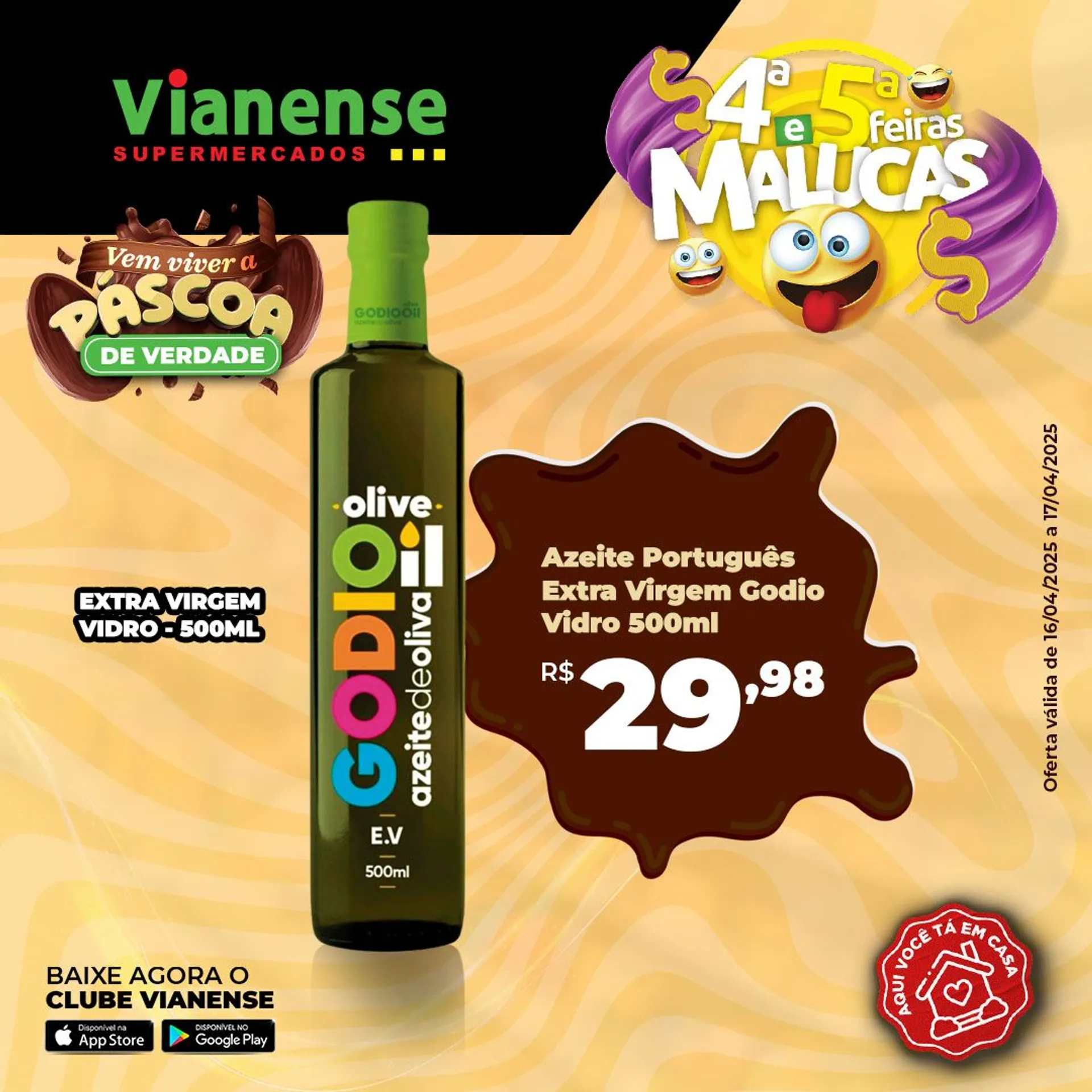 Encarte de Vianense Supermercados Anúncio semanal 18 de abril até 21 de abril 2025 - Pagina 