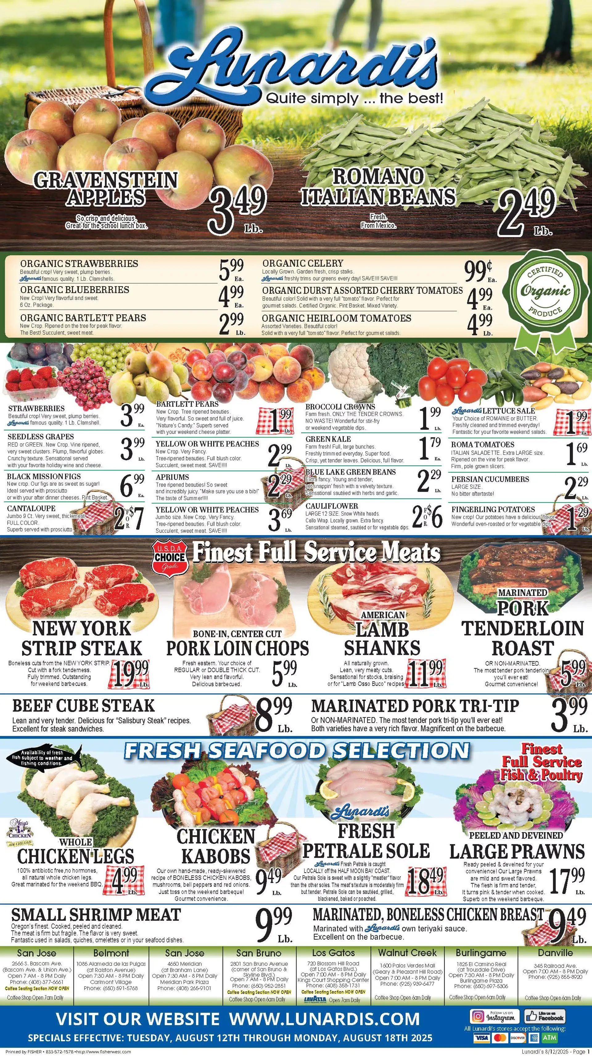 Weekly ad Lunardi's Sales from August 12 to August 18 2025 - Page 1
