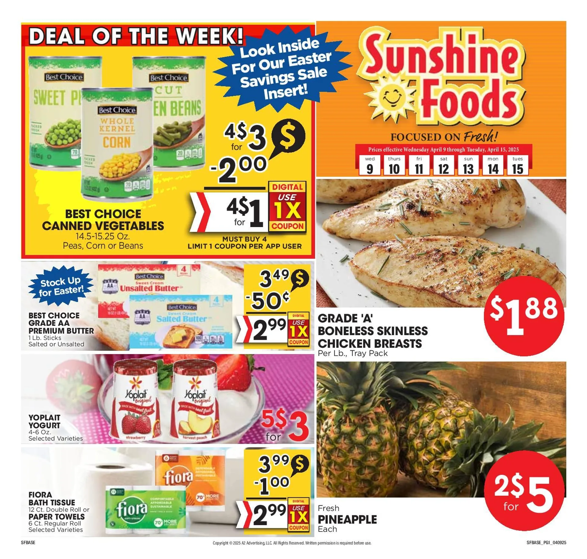 Weekly ad Sunshine Foods Sales from April 9 to April 15 2025 - Page 