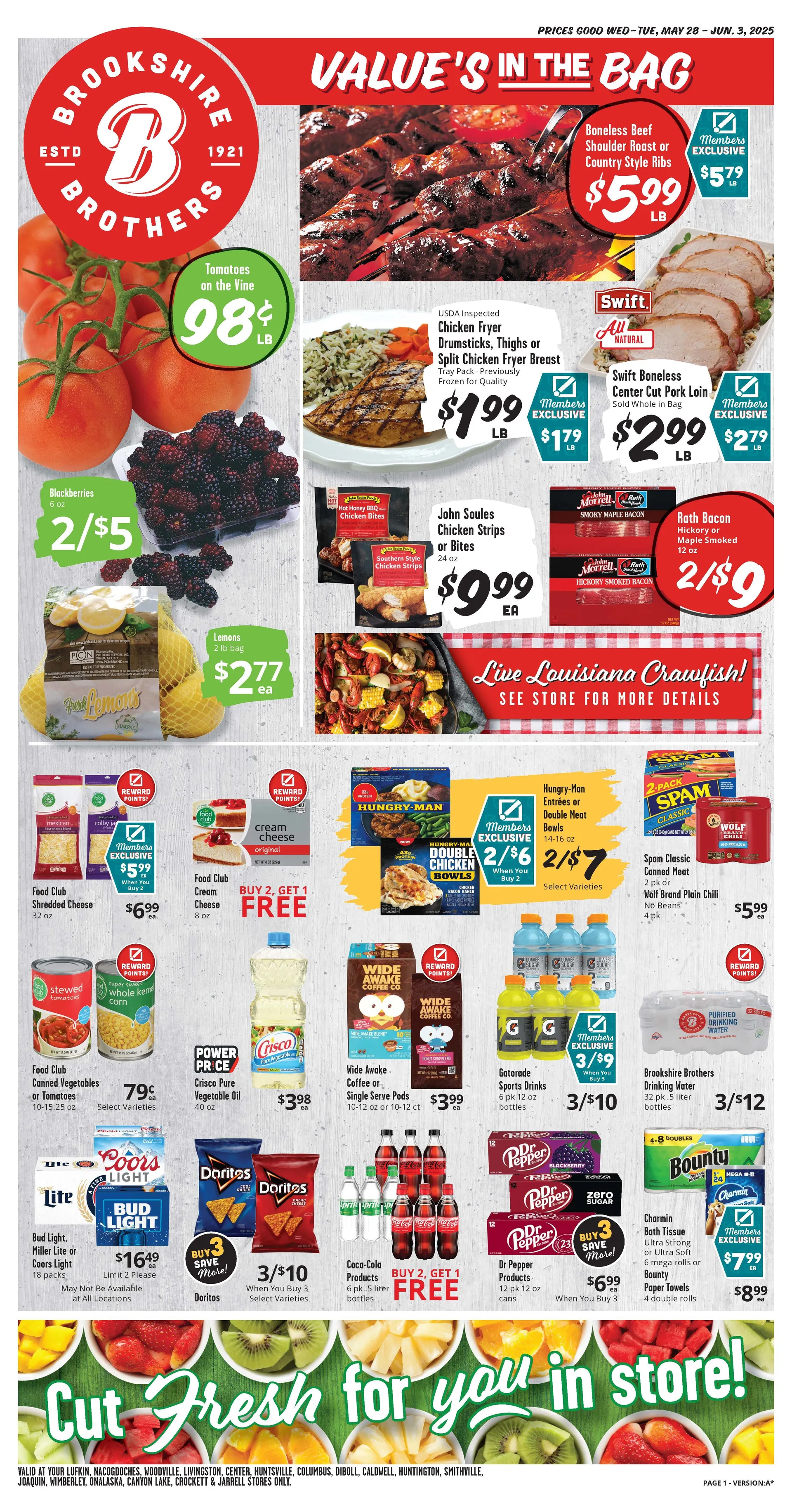 Weekly ad Brookshire Brothers Sales from May 28 to June 3 2025 - Page 1