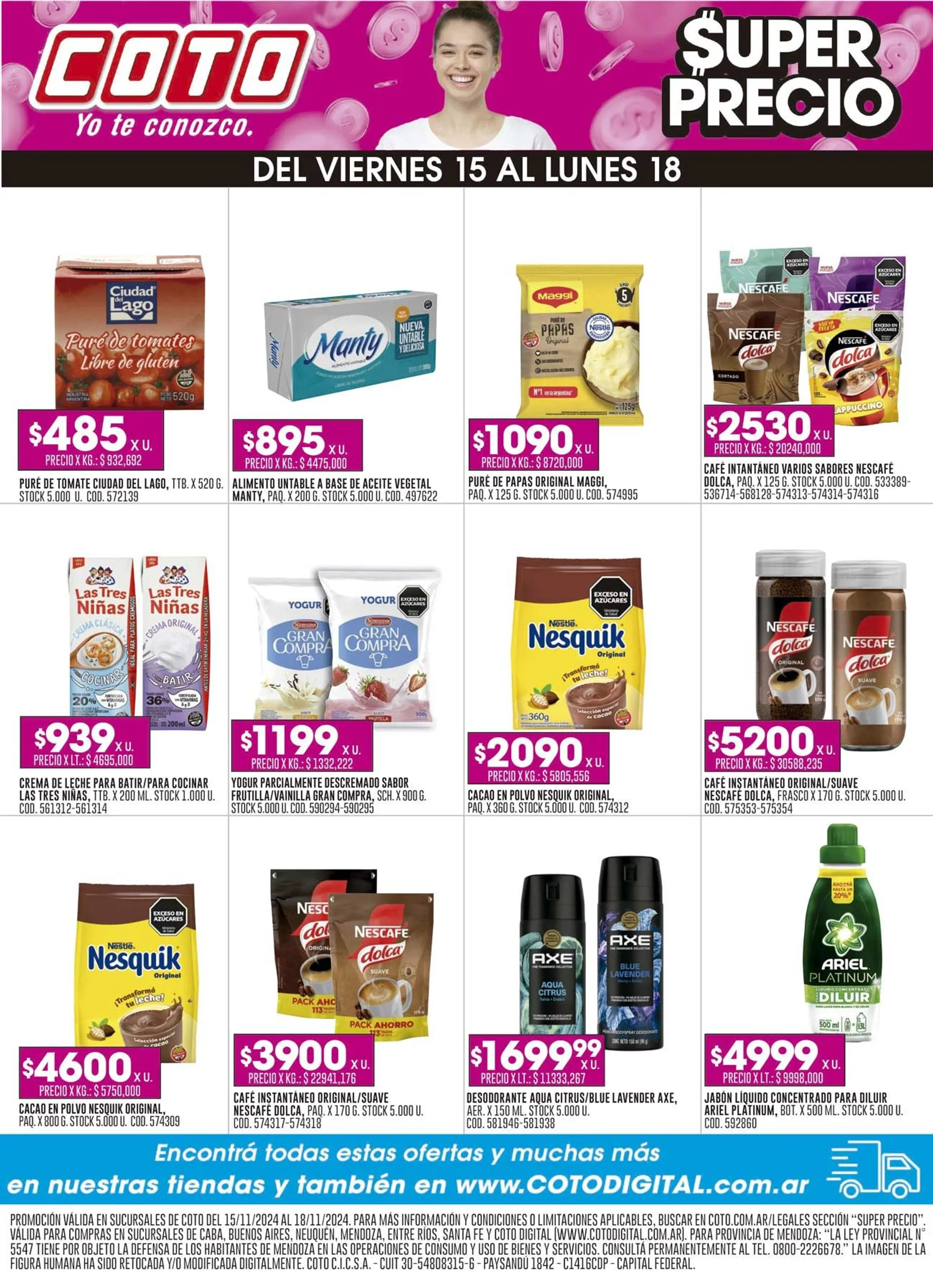 Ofertas de Coto Super precios 15 de noviembre al 18 de noviembre 2024 - Página  del catálogo