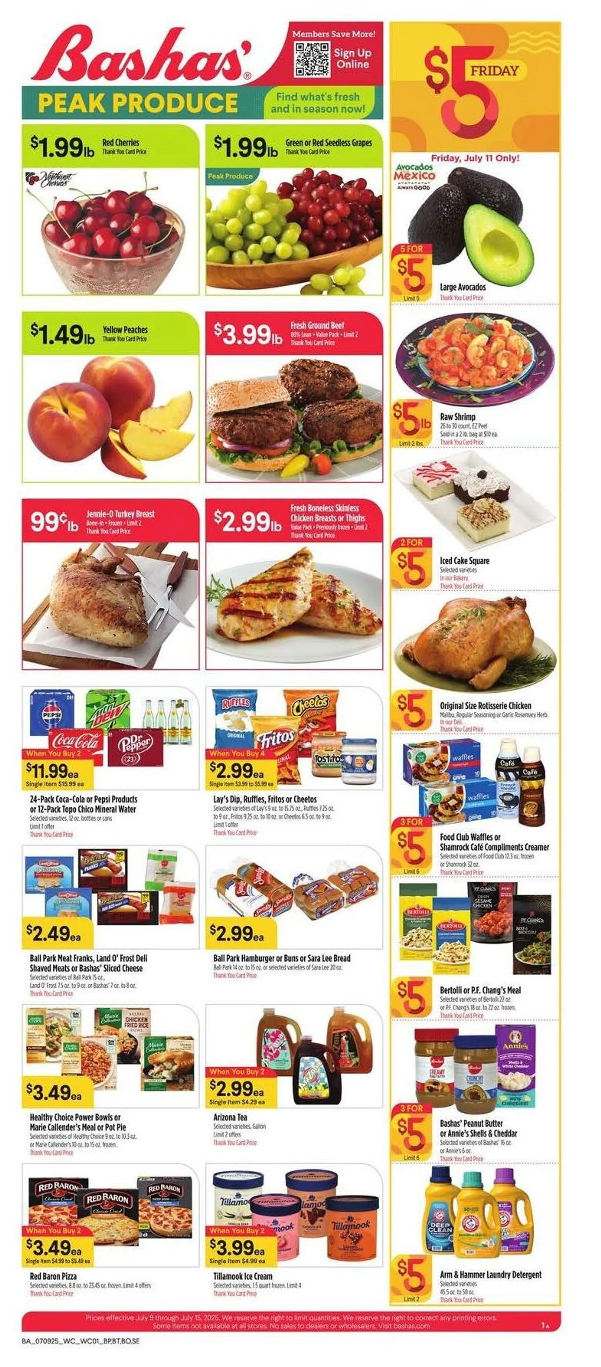 Weekly ad Bashas lales from July 9 to July 15 2025 - Page 1