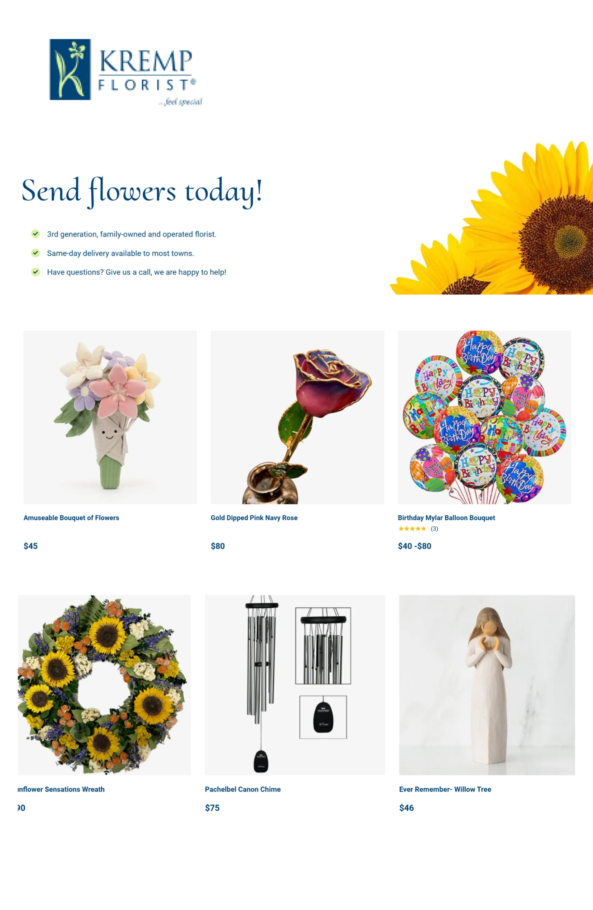 Weekly ad Kremp Florist Sales from November 20 to December 5 2024 - Page 