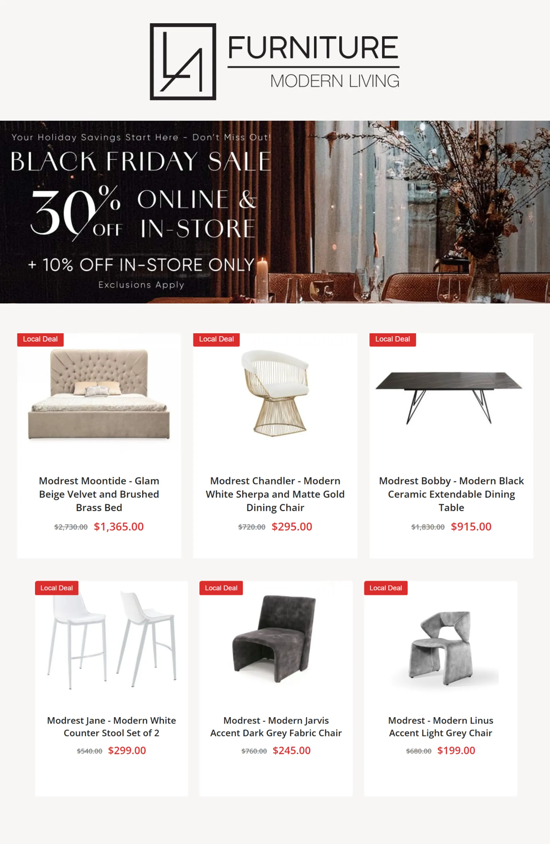 Weekly ad LA Furniture Store Sales from November 20 to December 5 2024 - Page 