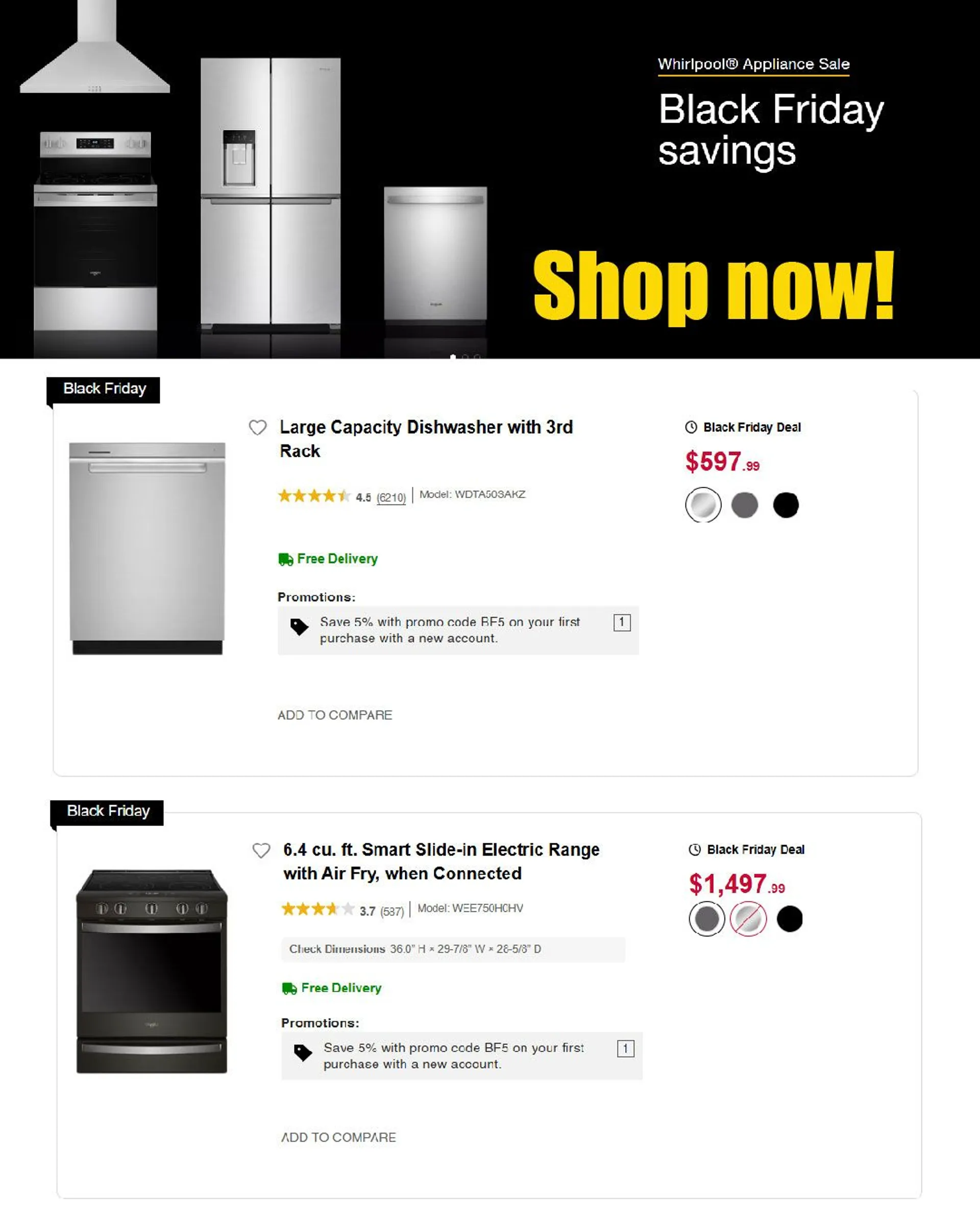 Weekly ad Whirlpool Sales from November 20 to December 5 2024 - Page 