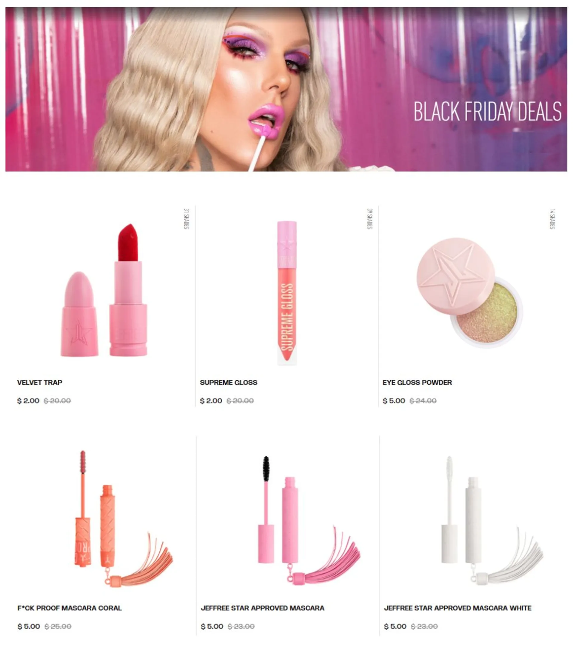 Weekly ad Jeffree Star Cosmetics Sales from November 20 to December 5 2024 - Page 