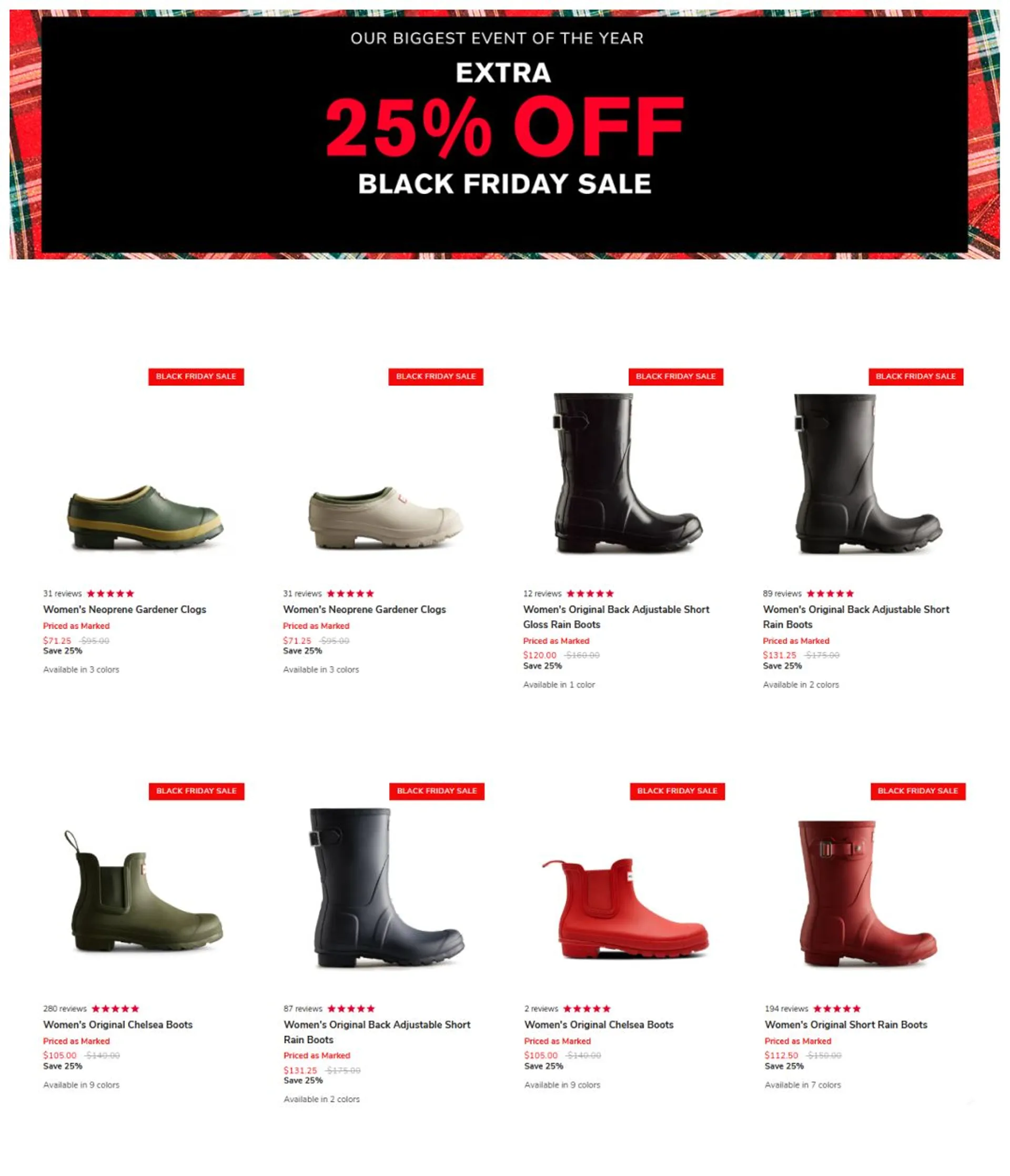 Weekly ad Hunter Boots Sales from November 20 to December 5 2024 - Page 