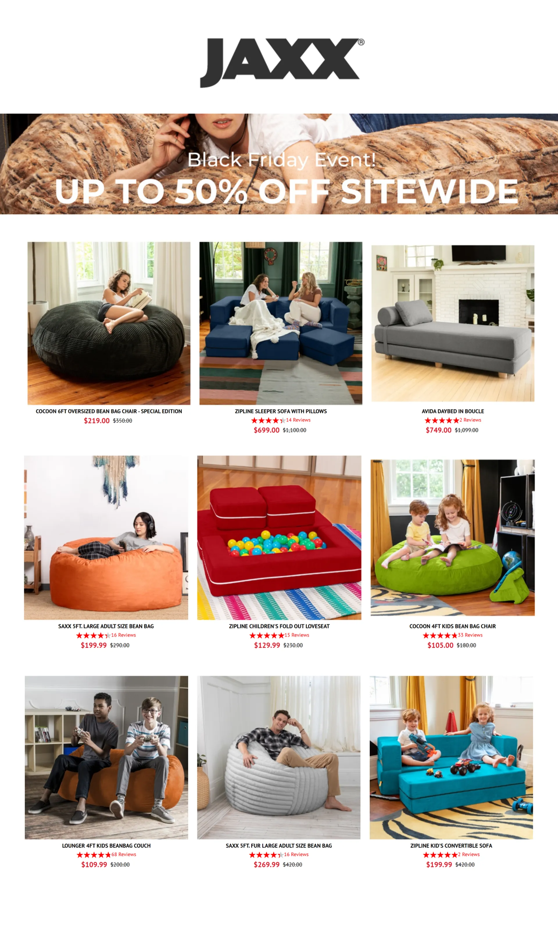 Weekly ad Jaxx Bean Bags Sales from December 5 to December 19 2024 - Page 