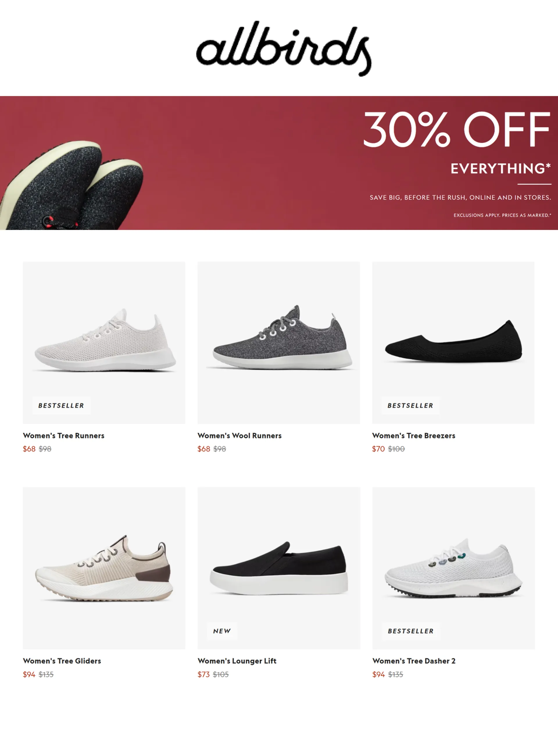 Weekly ad Allbirds Sales from December 5 to December 19 2024 - Page 