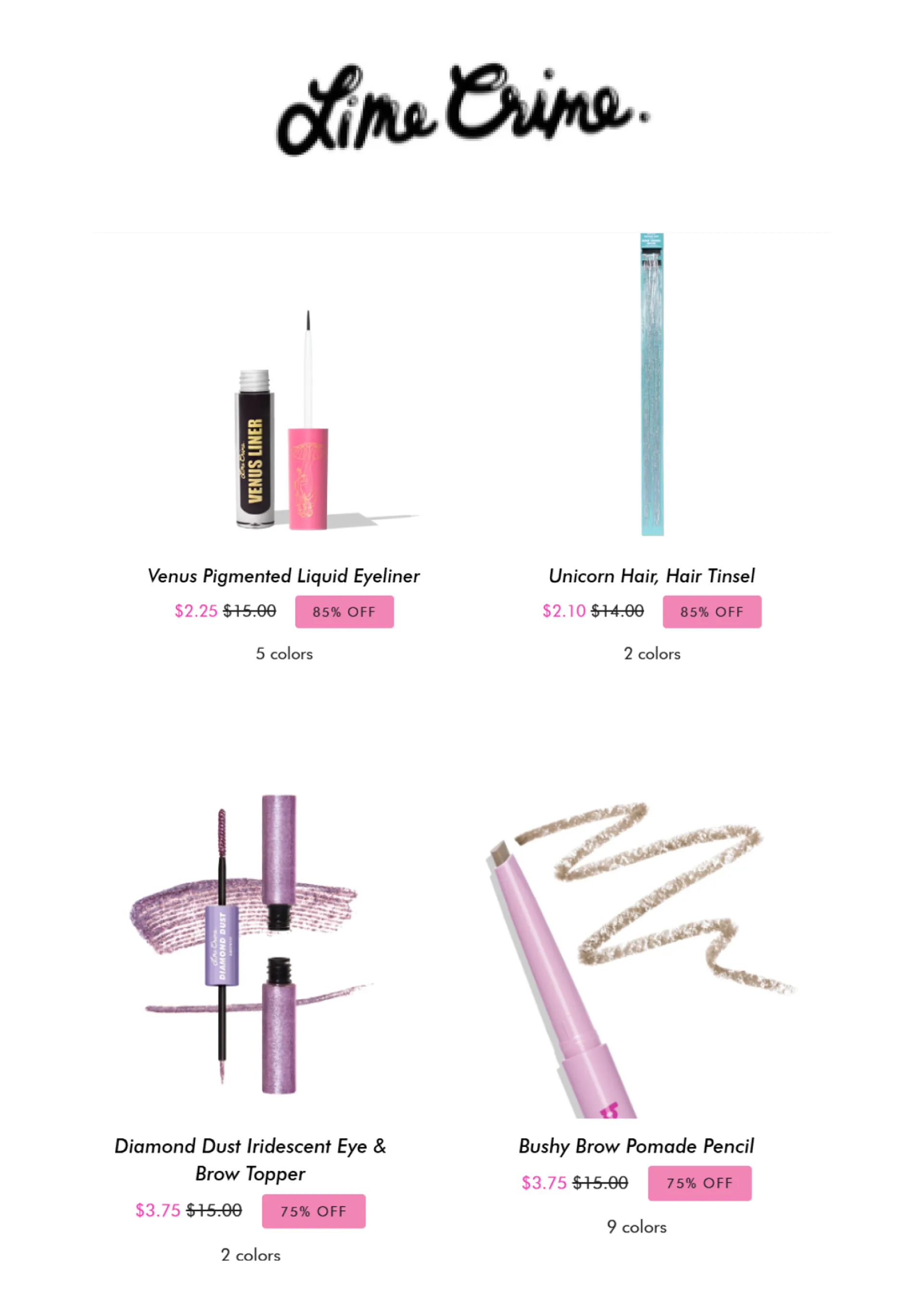 Weekly ad Lime Crime Sales from December 5 to December 19 2024 - Page 