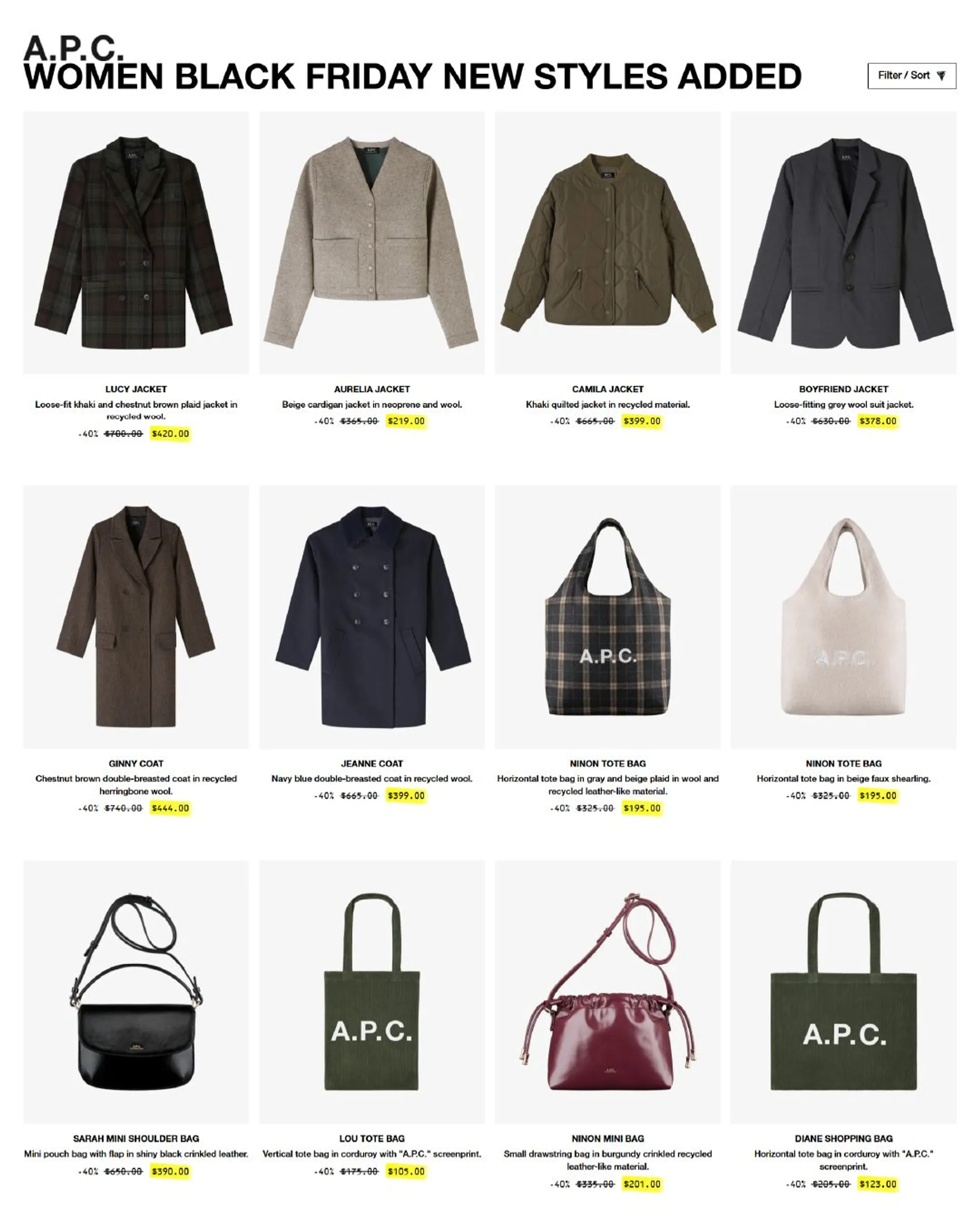 Weekly ad A.P.C. Sales from December 5 to December 19 2024 - Page 
