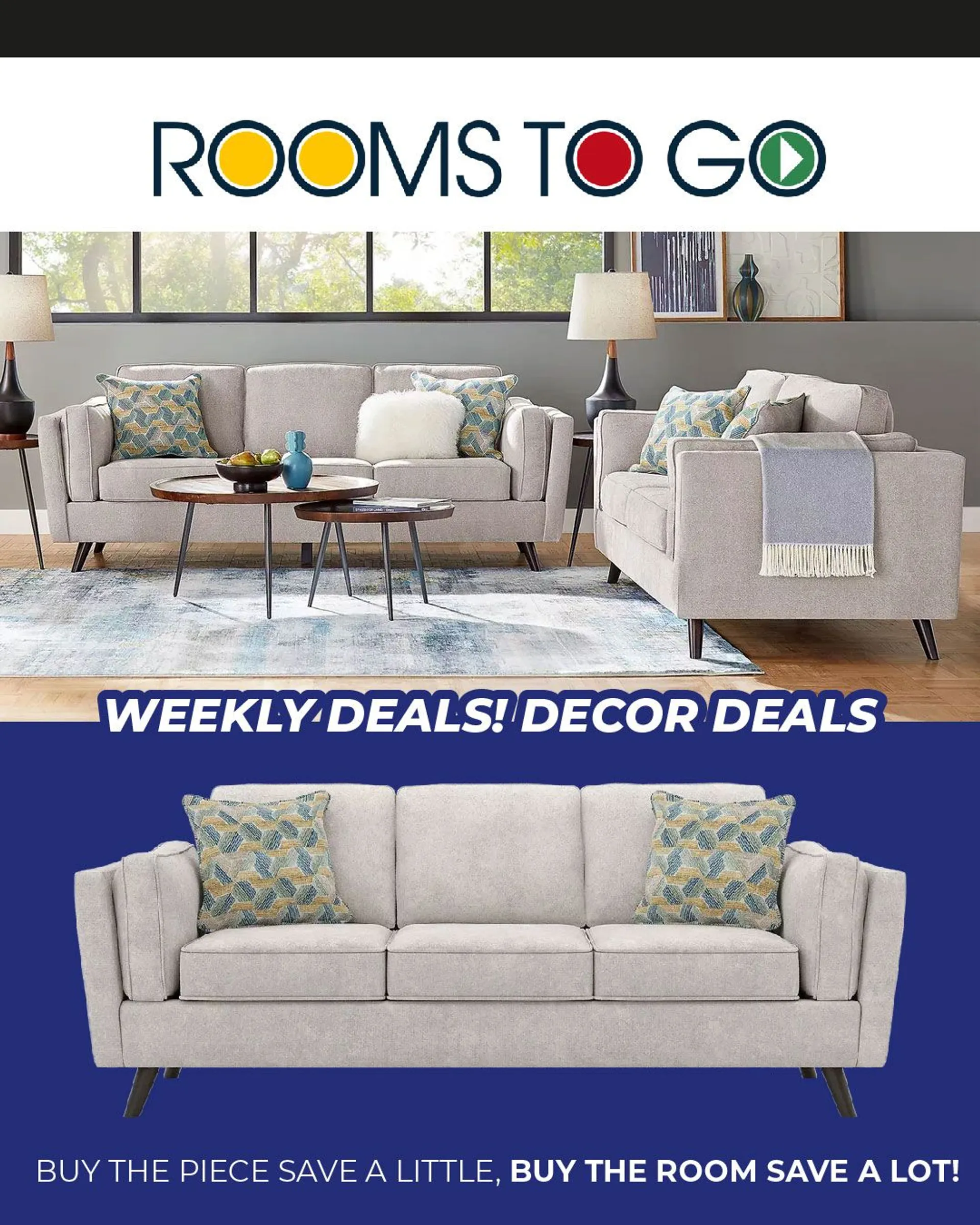 Weekly ad Rooms To Go Home Decor Deals from July 24 to July 29 2024 - Page 