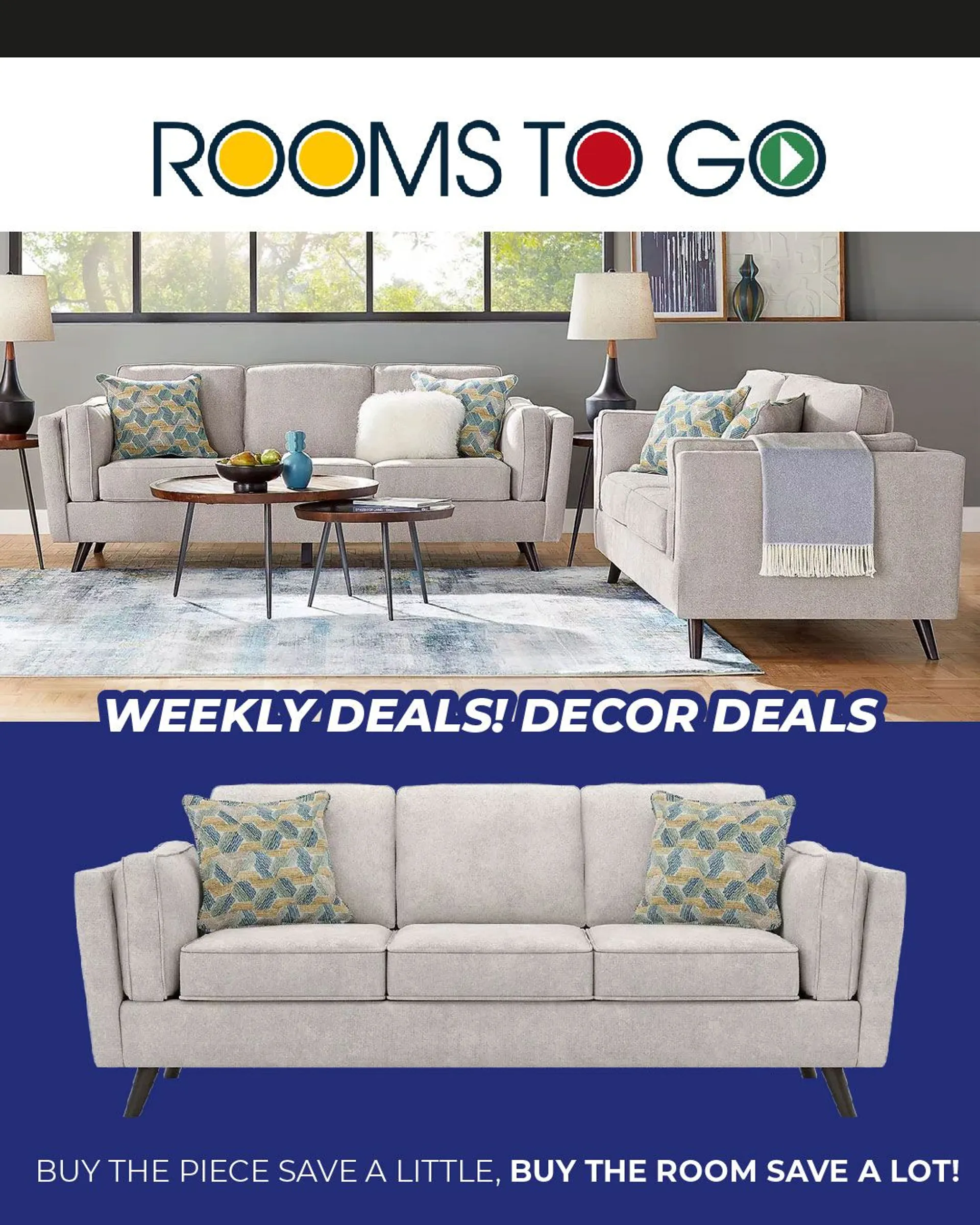 Weekly ad Rooms To Go Home Decor Deals from October 19 to October 27 2024 - Page 