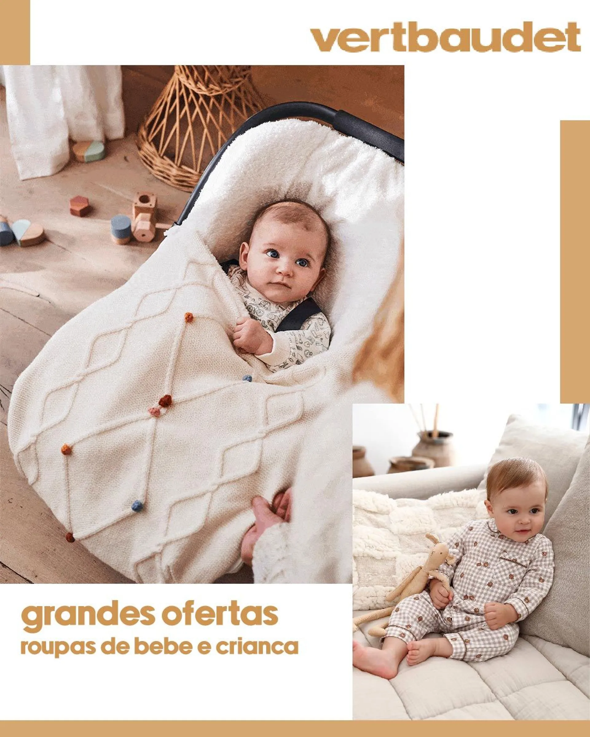 Folheto Vertbaudet - Roupa bebé, menino, menina de 7 de abril até 12 de abril 2024 - Pagina 1