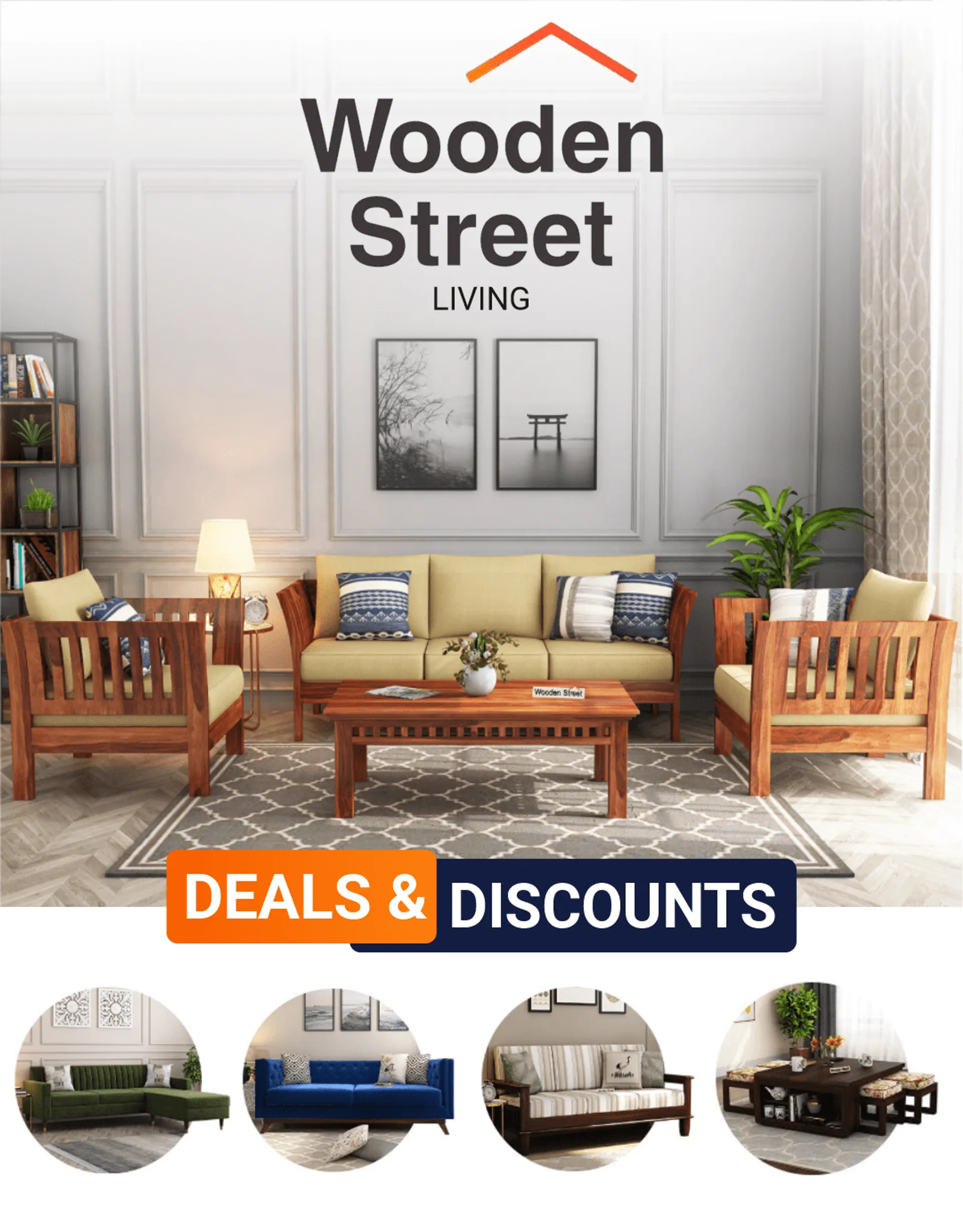 Wooden Street Offers: Living Room from 24 July to 29 July 2024 - Catalogue Page 
