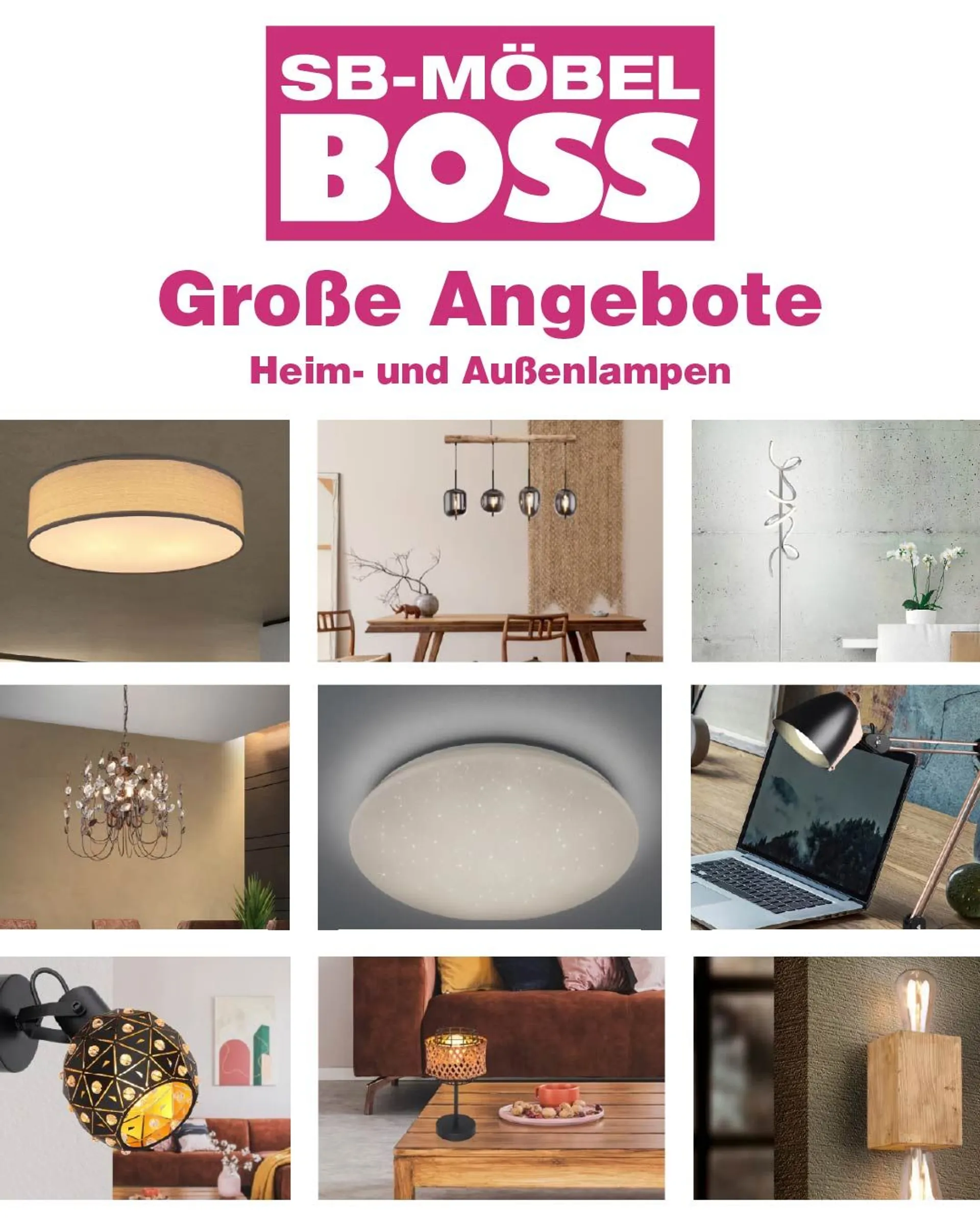 SB Möbel Boss - Angebote - Wohn- und Außenlampen - Möbel von 12. Mai bis 17. Mai 2024 - Prospekt seite 