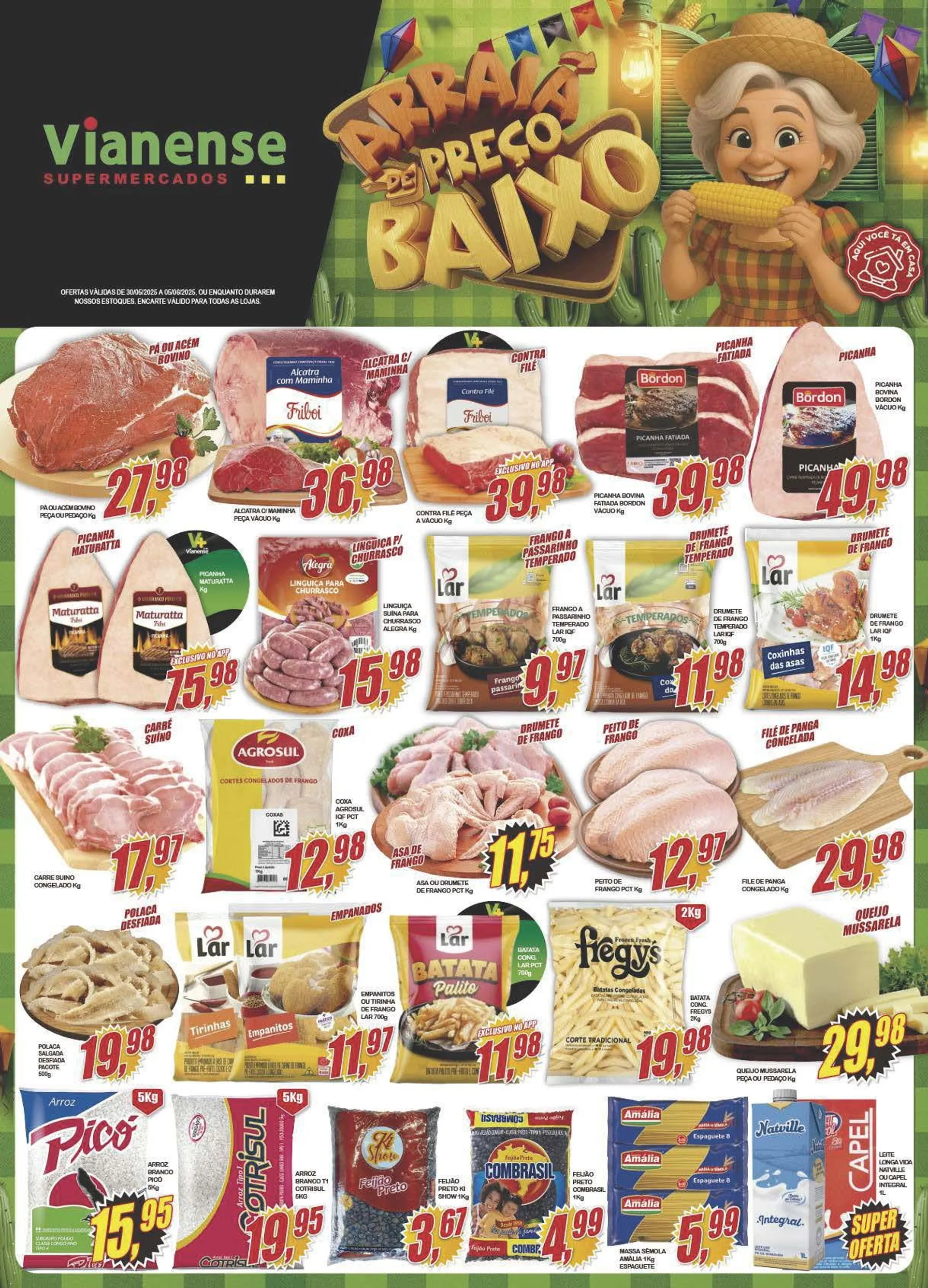Encarte de  Folhetos Vianense Supermercados 30 de maio até 5 de junho 2025 - Pagina 