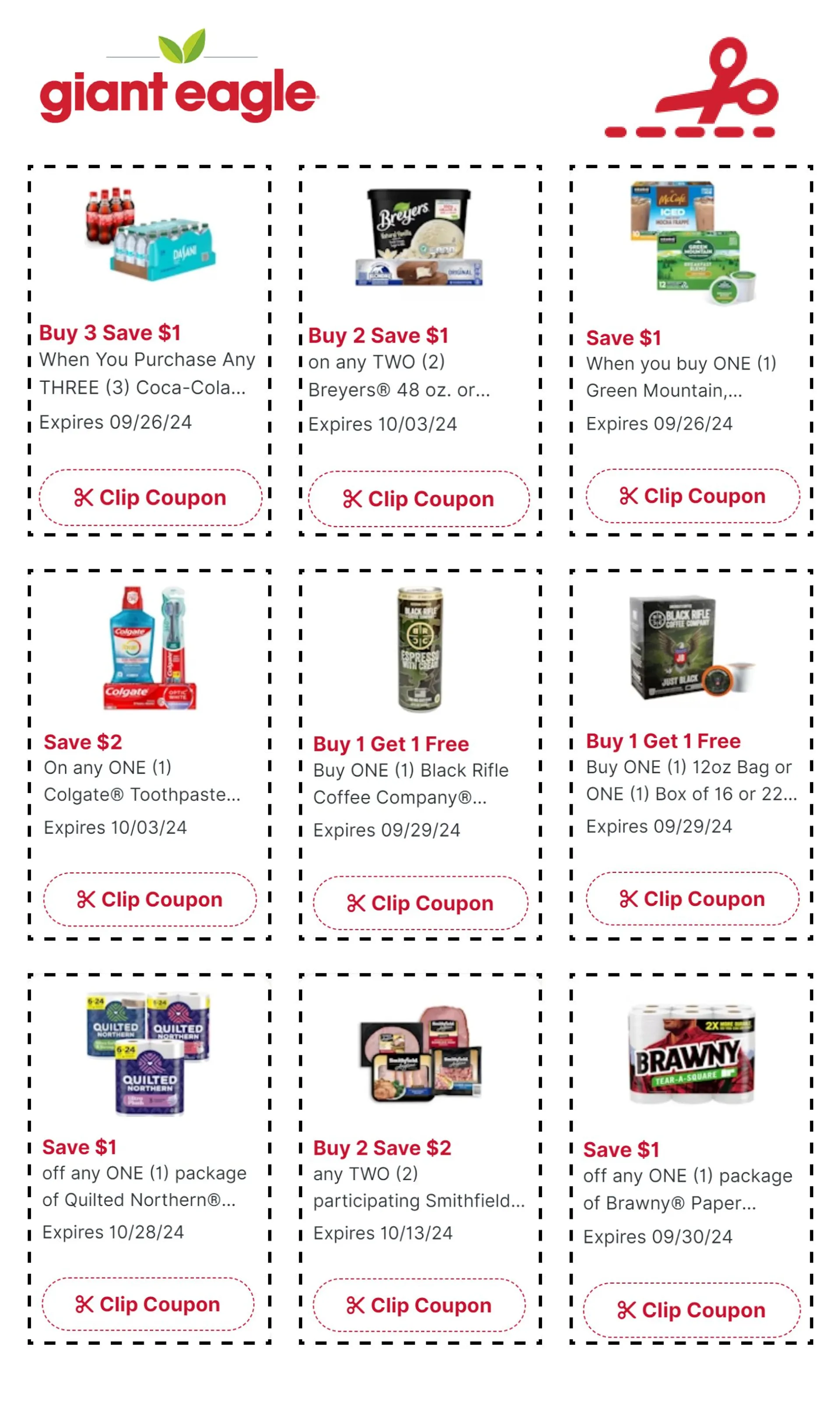 Weekly ad Giant Eagle Coupons from September 19 to September 27 2024 - Page 1