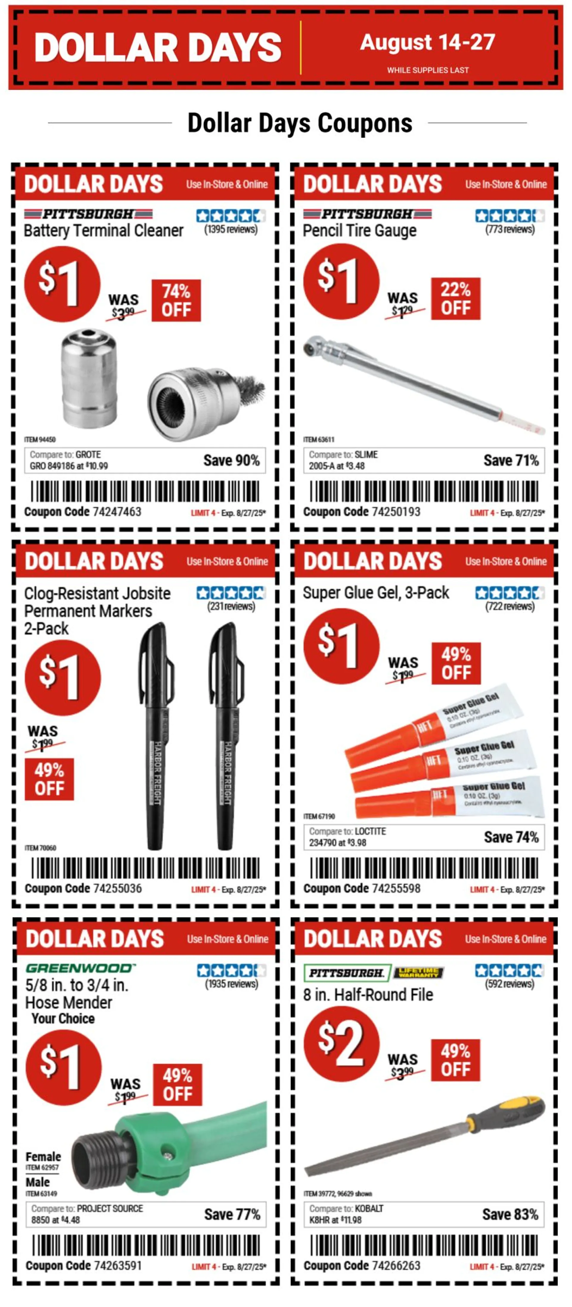 Weekly ad Dollar Days from August 18 to August 25 2025 - Page 1